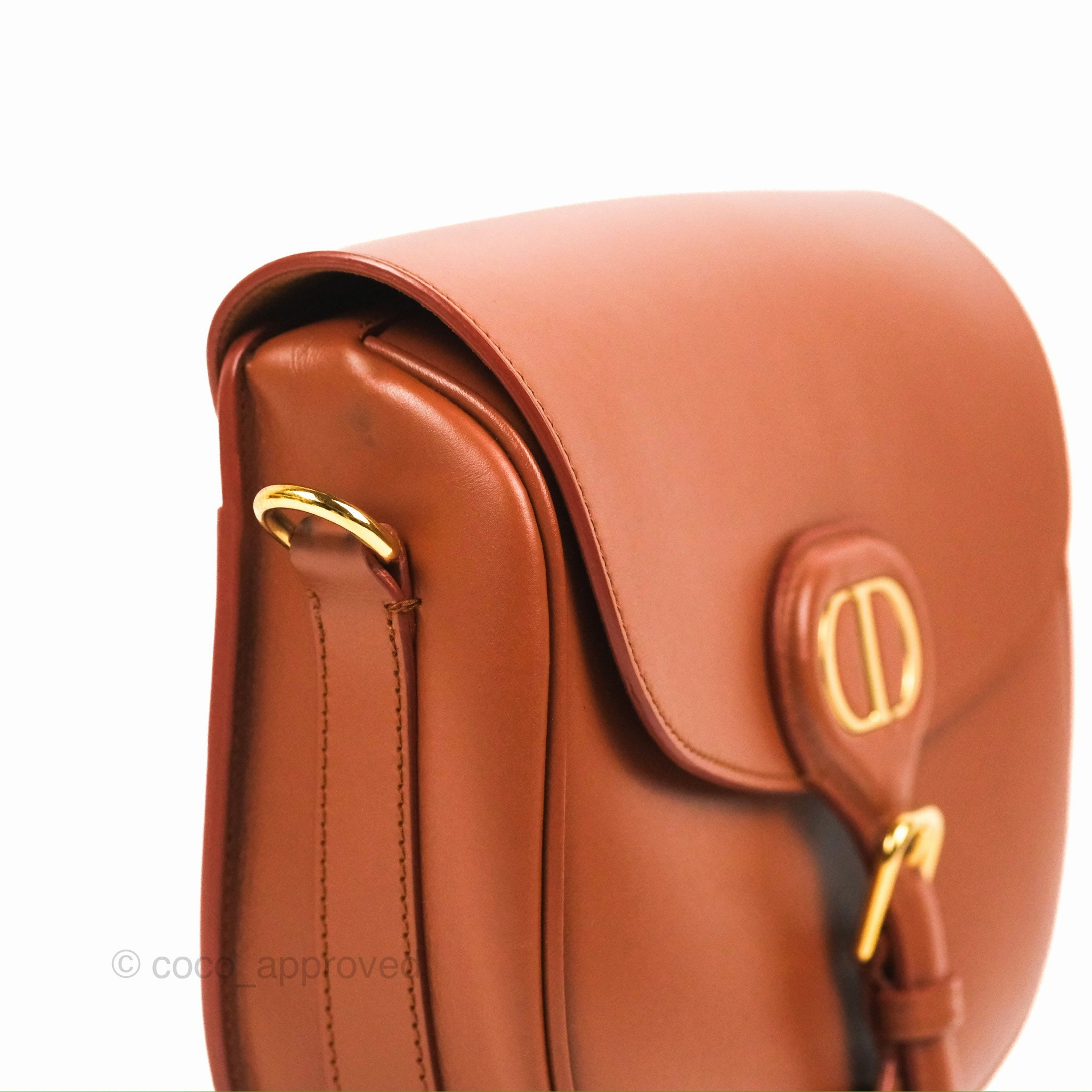 Christian Dior Medium Bobby Flap Camel Box Calfskin