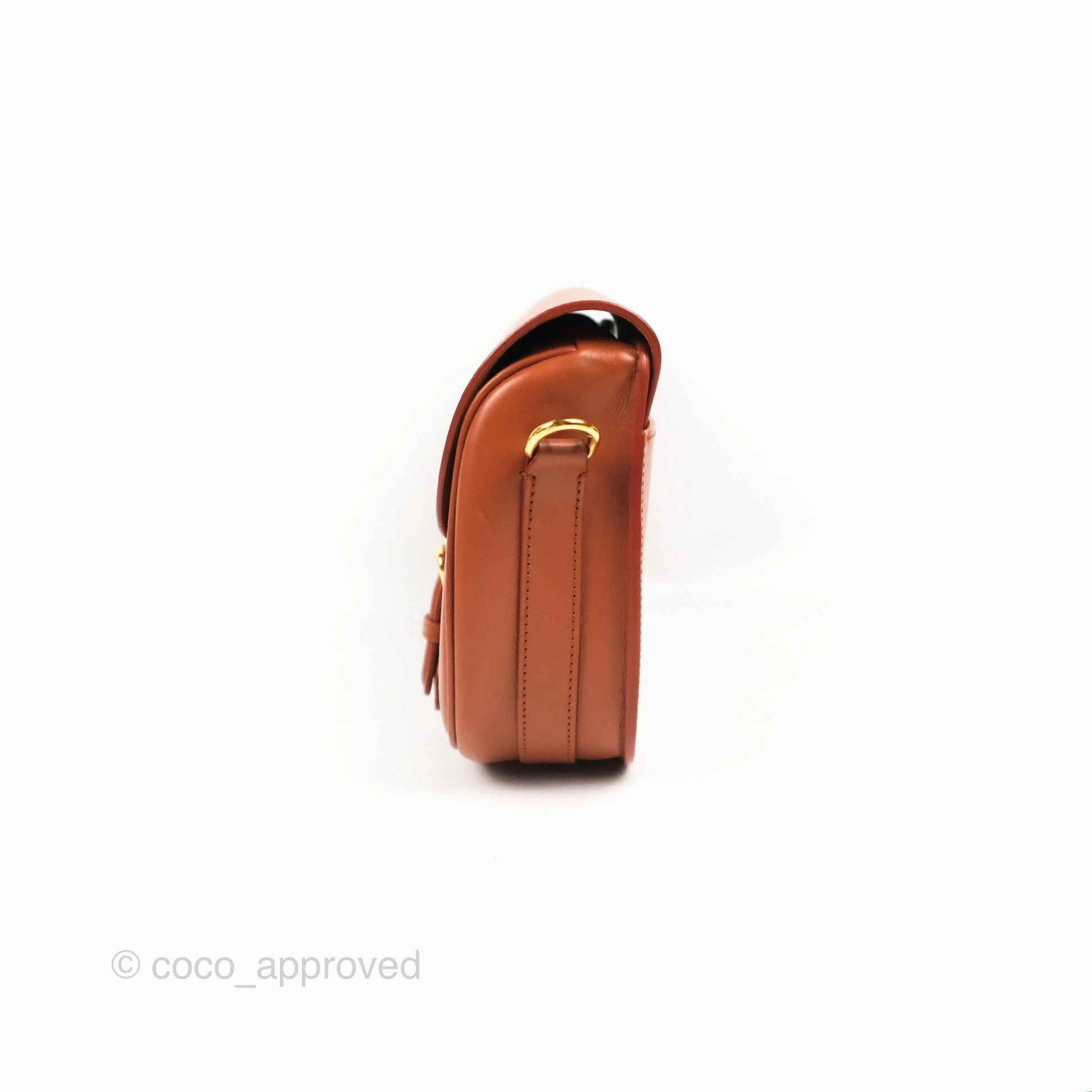 Christian Dior Medium Bobby Flap Camel Box Calfskin