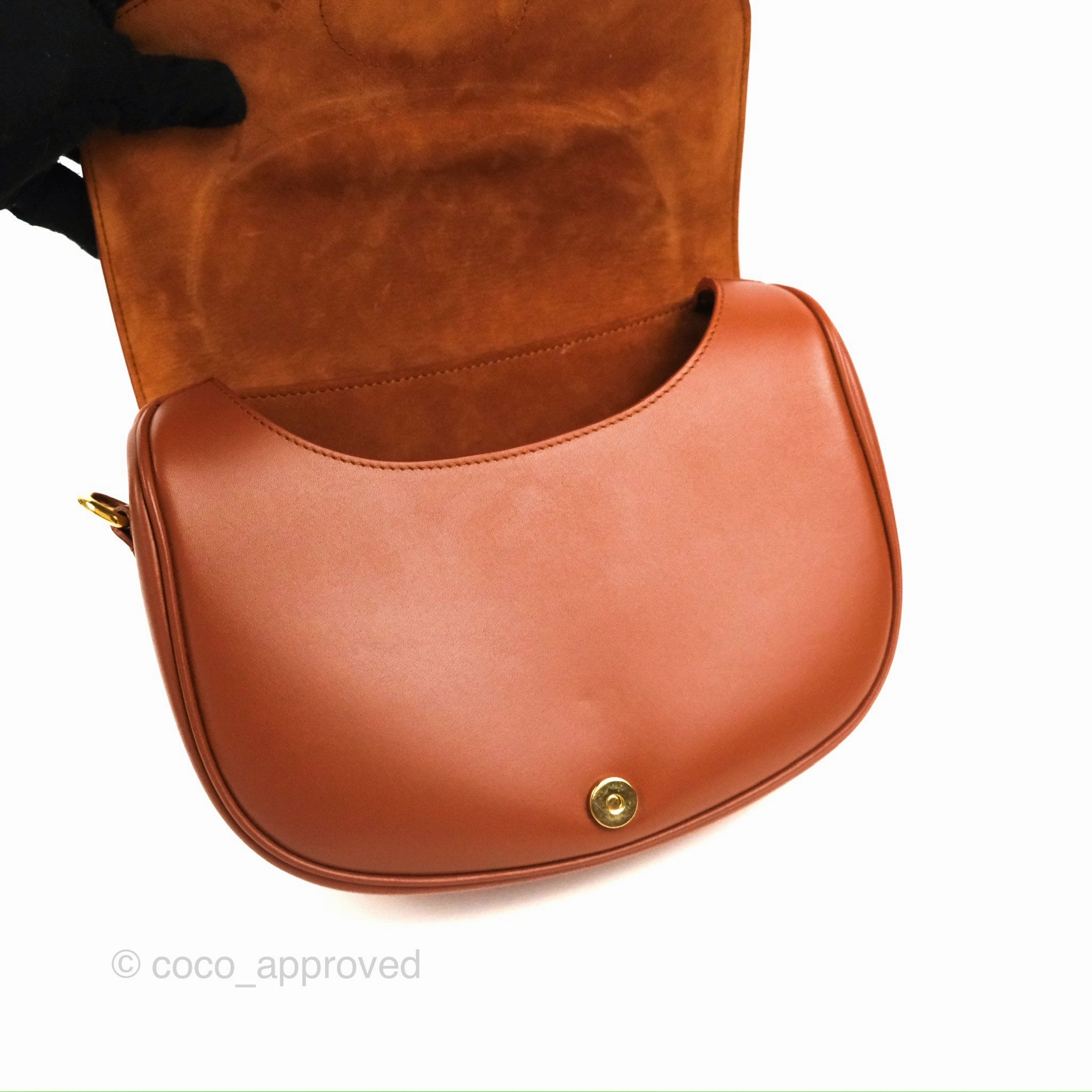 Christian Dior Medium Bobby Flap Camel Box Calfskin
