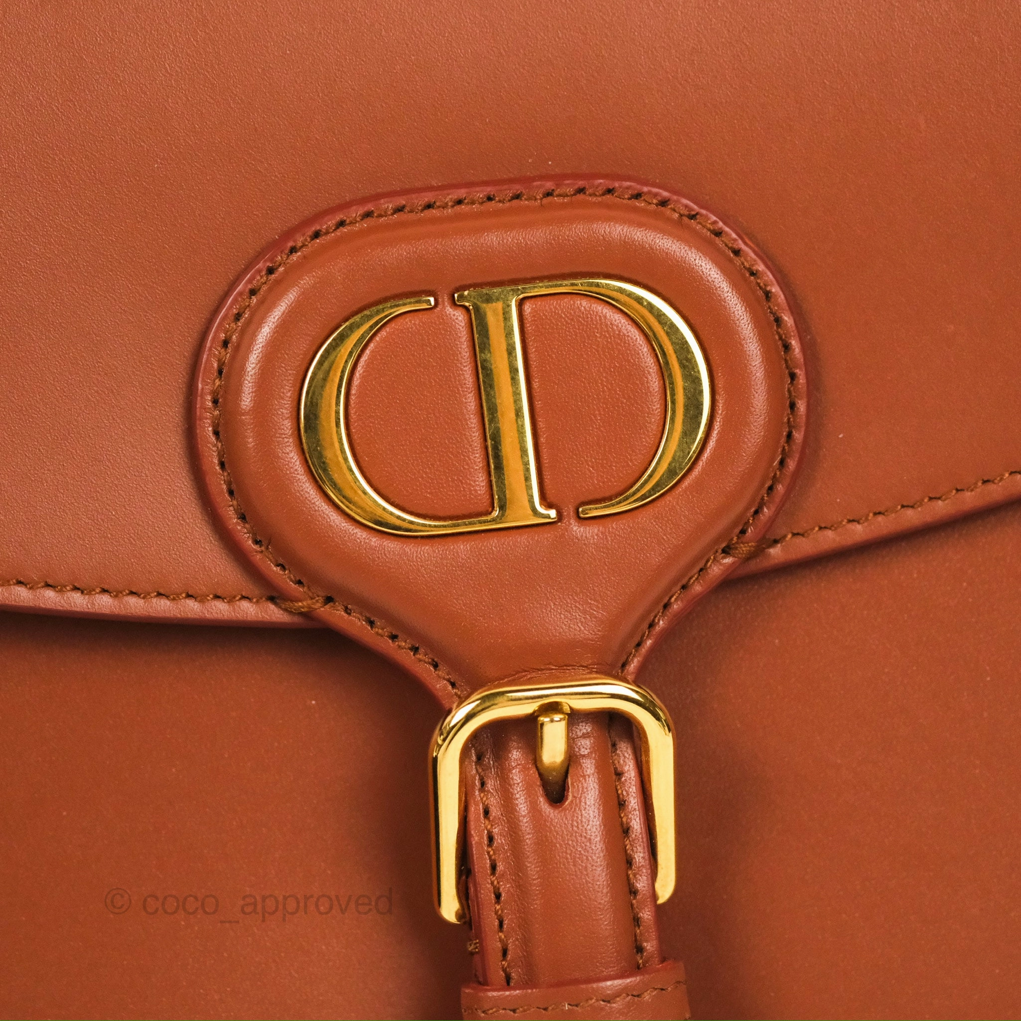 Christian Dior Medium Bobby Flap Camel Box Calfskin