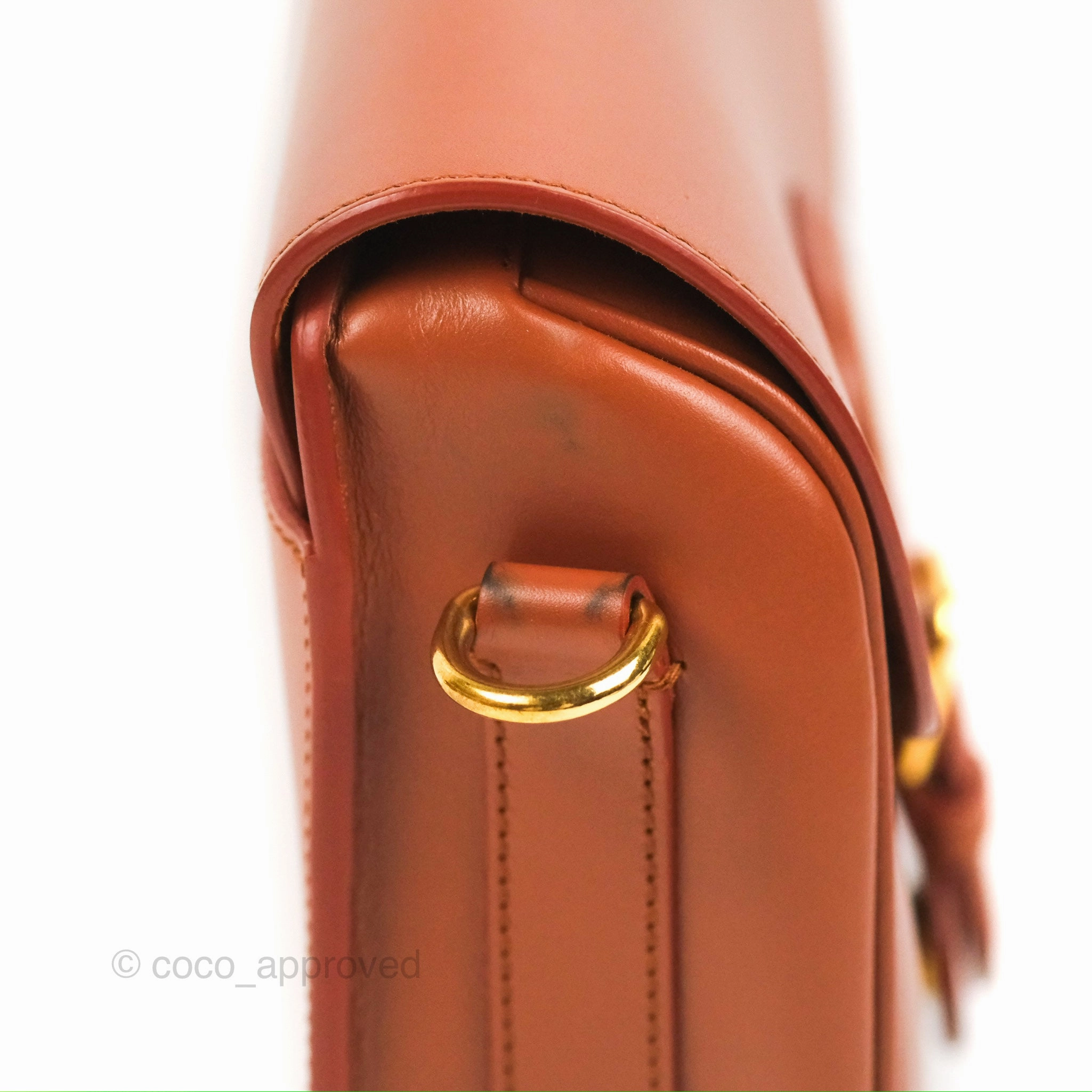 Christian Dior Medium Bobby Flap Camel Box Calfskin
