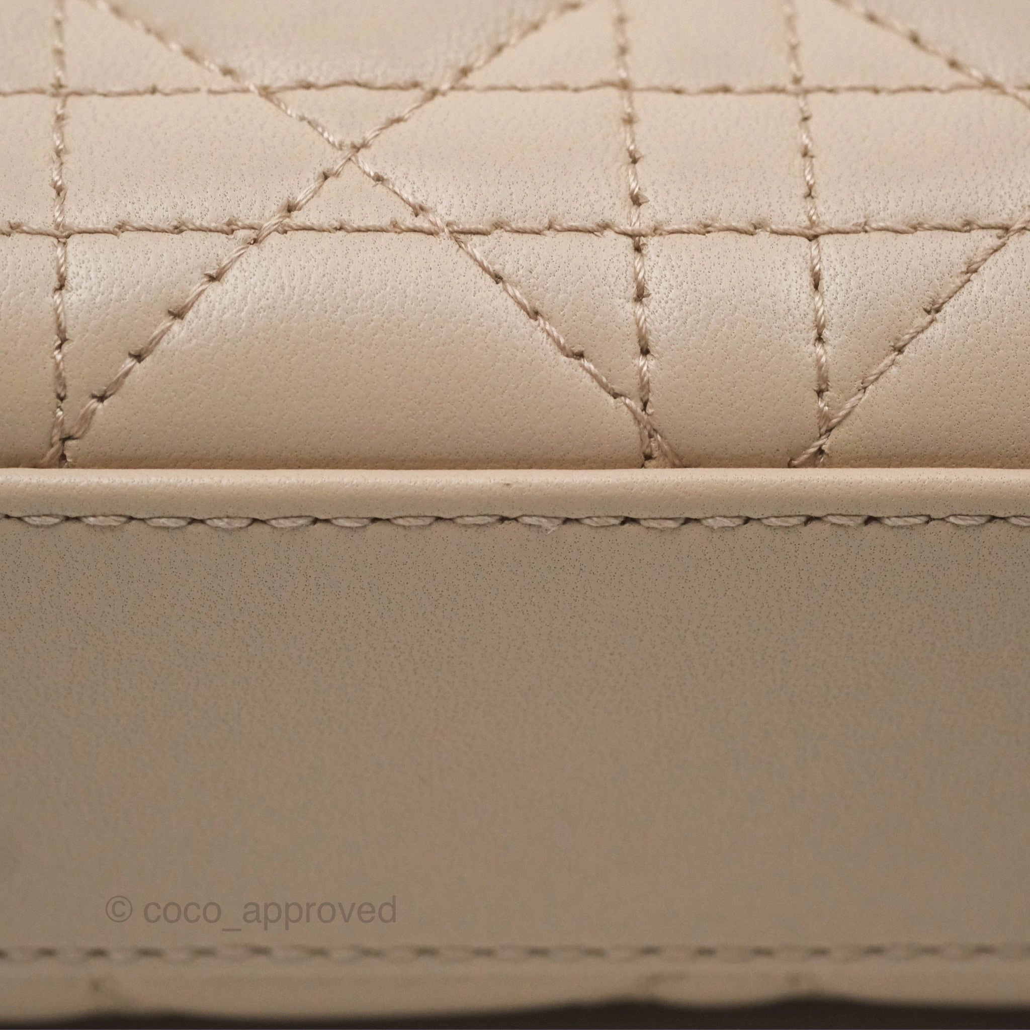 Christian Dior Medium Lady D-Joy Bag Beige Lambskin Cannage Gold Hardware