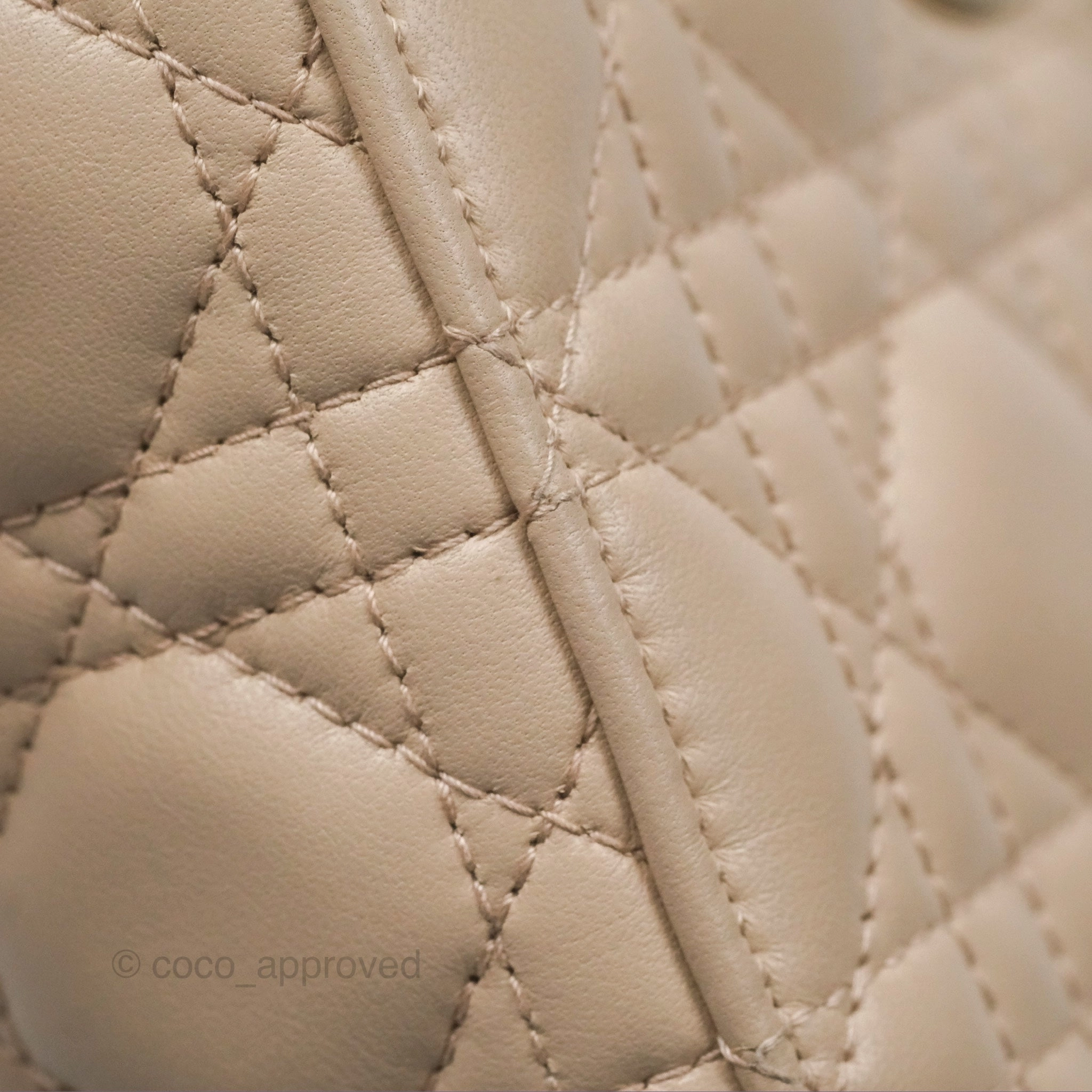 Christian Dior Medium Lady D-Joy Bag Beige Lambskin Cannage Gold Hardware