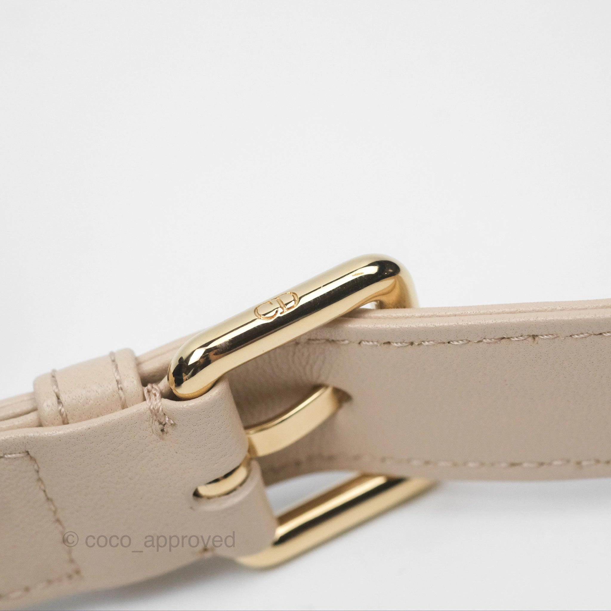 Christian Dior Medium Lady D-Joy Bag Beige Lambskin Cannage Gold Hardware