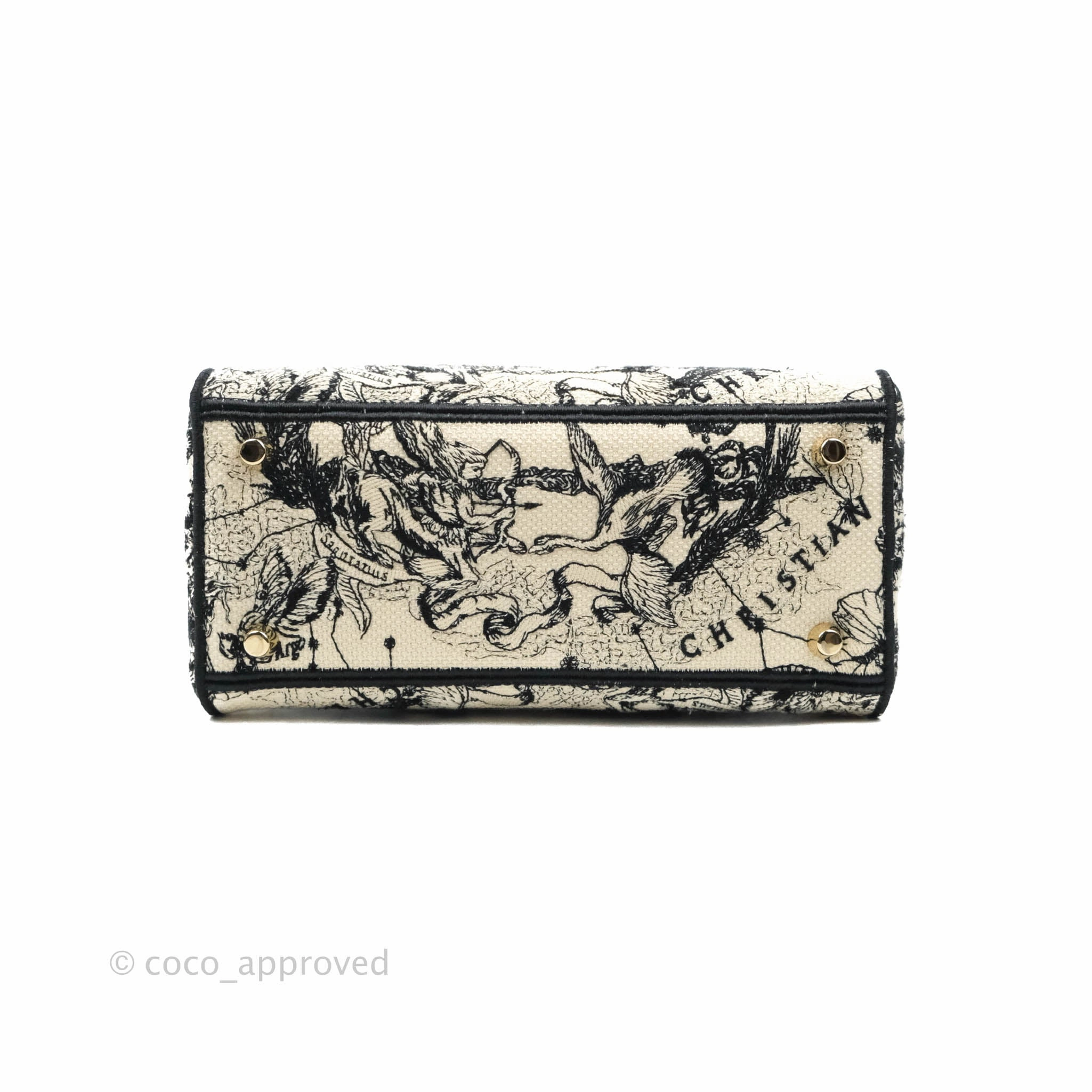 Christian Dior Medium Lady D-Lite Toile de Jouy Zodiac Embroidery Gold Hardware