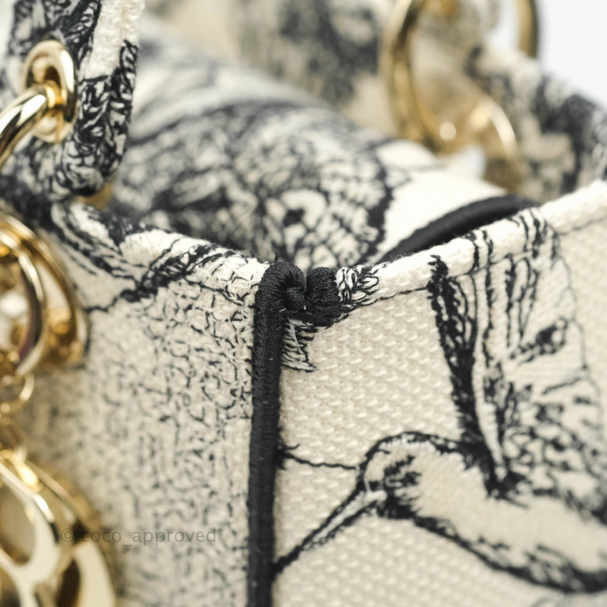 Christian Dior Medium Lady D-Lite Toile de Jouy Zodiac Embroidery Gold Hardware