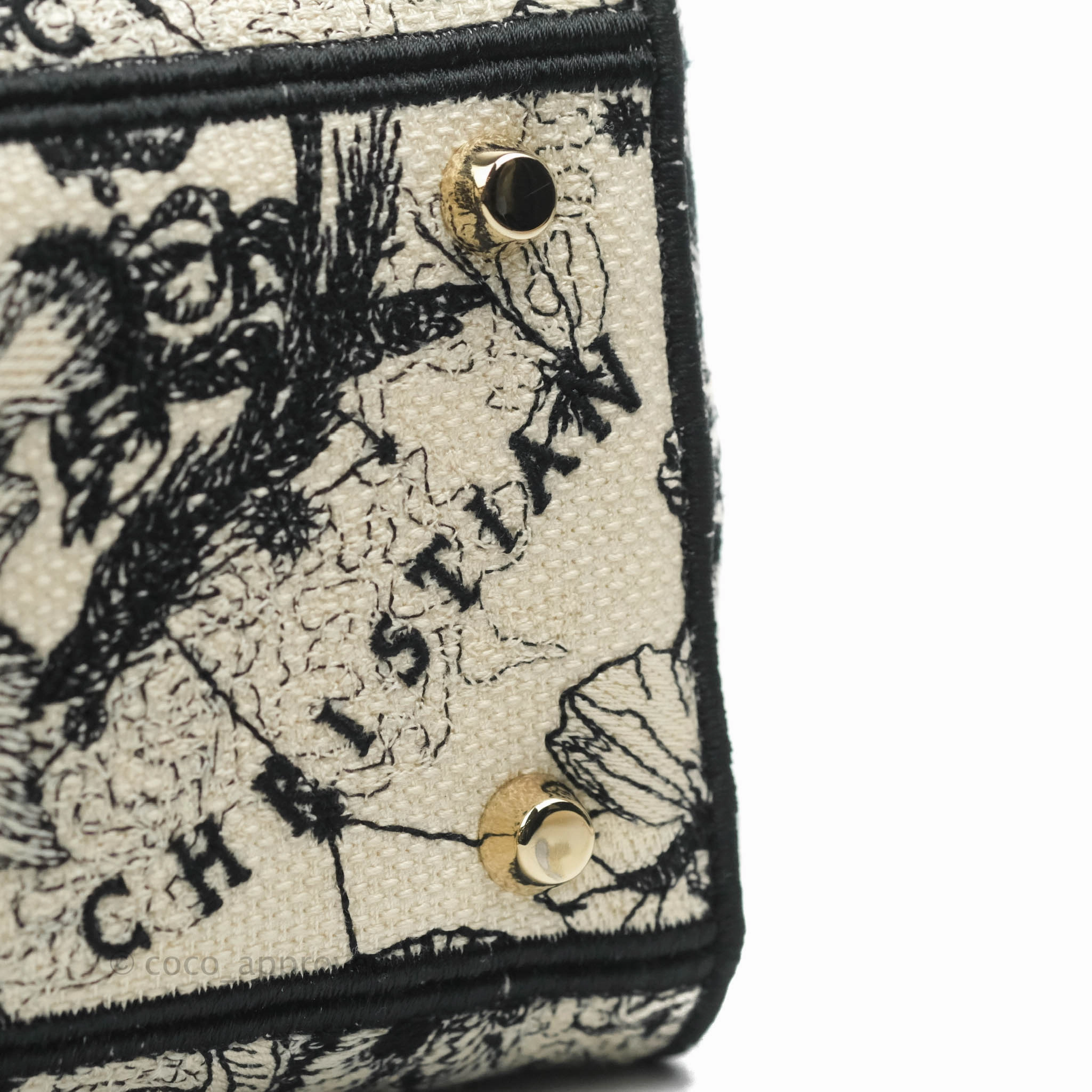 Christian Dior Medium Lady D-Lite Toile de Jouy Zodiac Embroidery Gold Hardware
