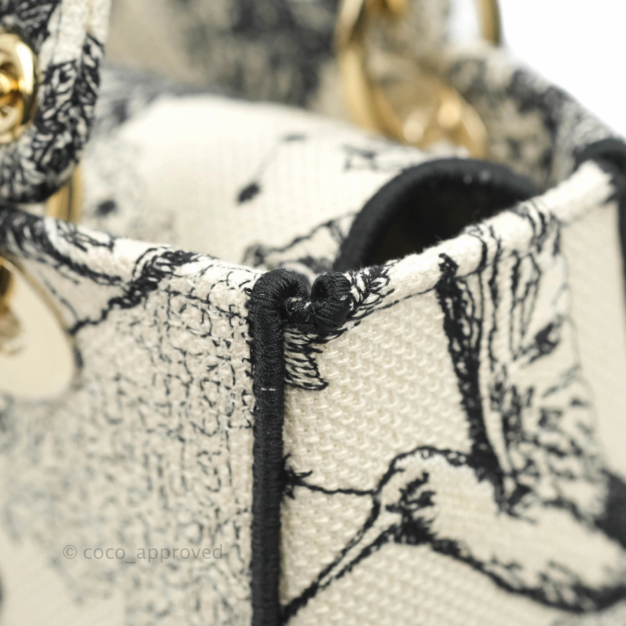 Christian Dior Medium Lady D-Lite Toile de Jouy Zodiac Embroidery Gold Hardware