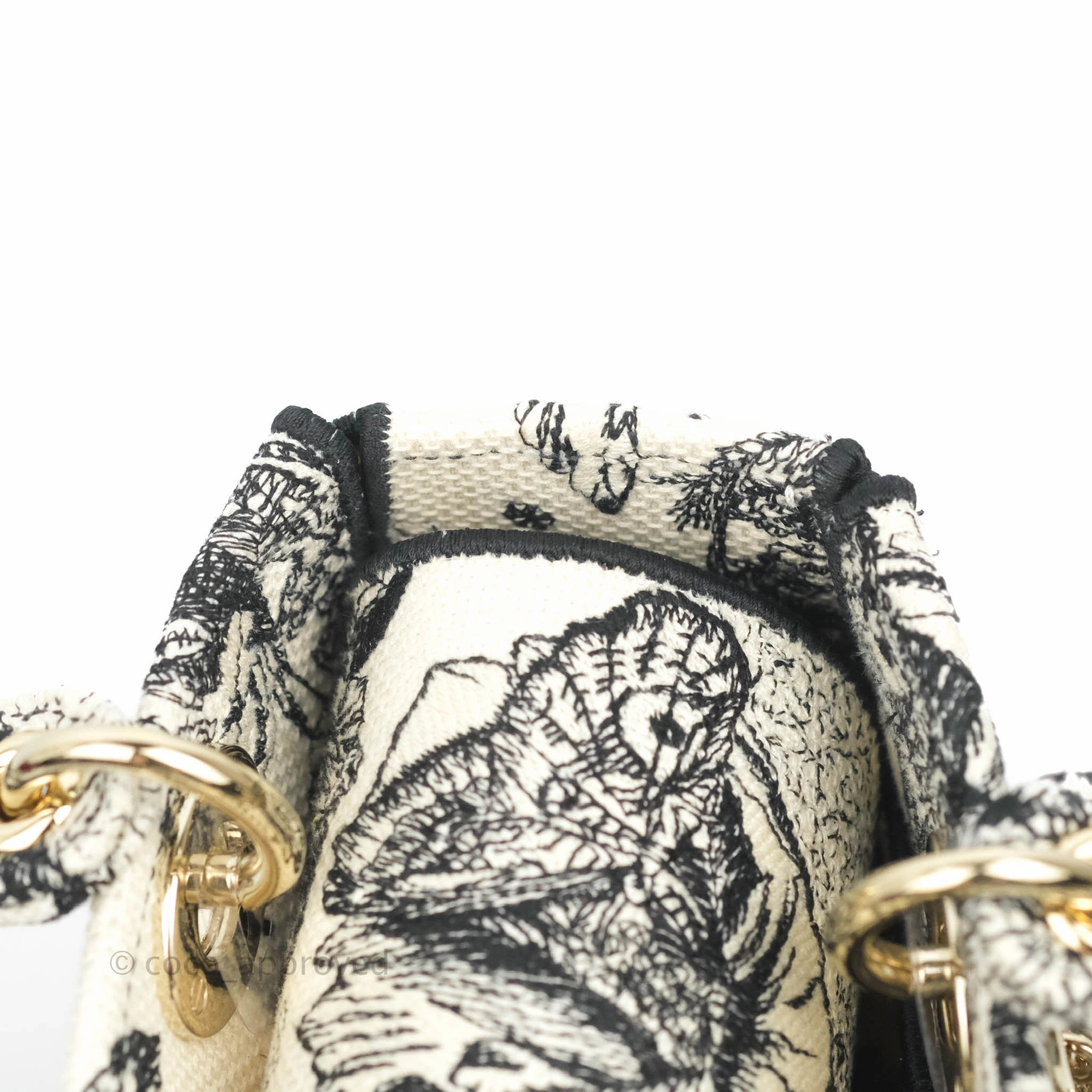 Christian Dior Medium Lady D-Lite Toile de Jouy Zodiac Embroidery Gold Hardware