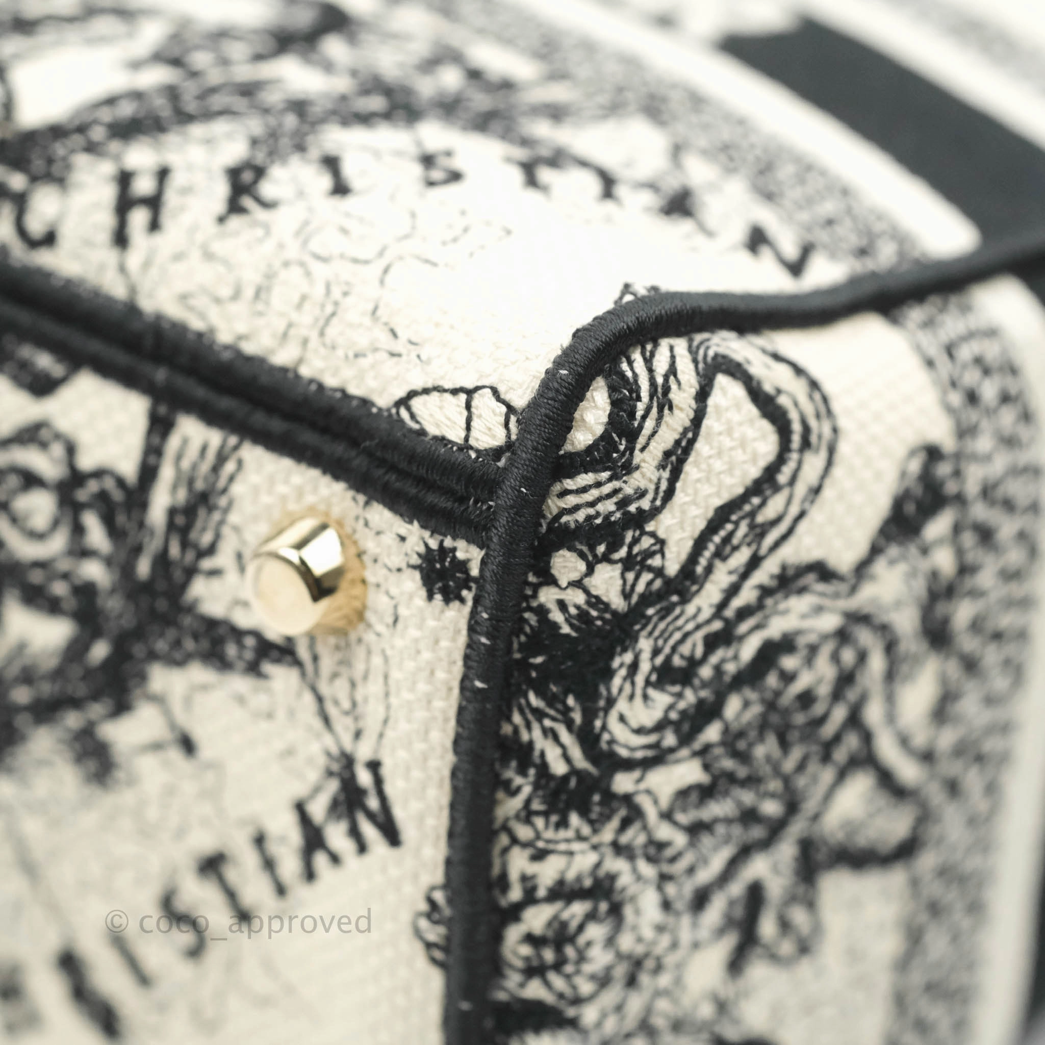 Christian Dior Medium Lady D-Lite Toile de Jouy Zodiac Embroidery Gold Hardware