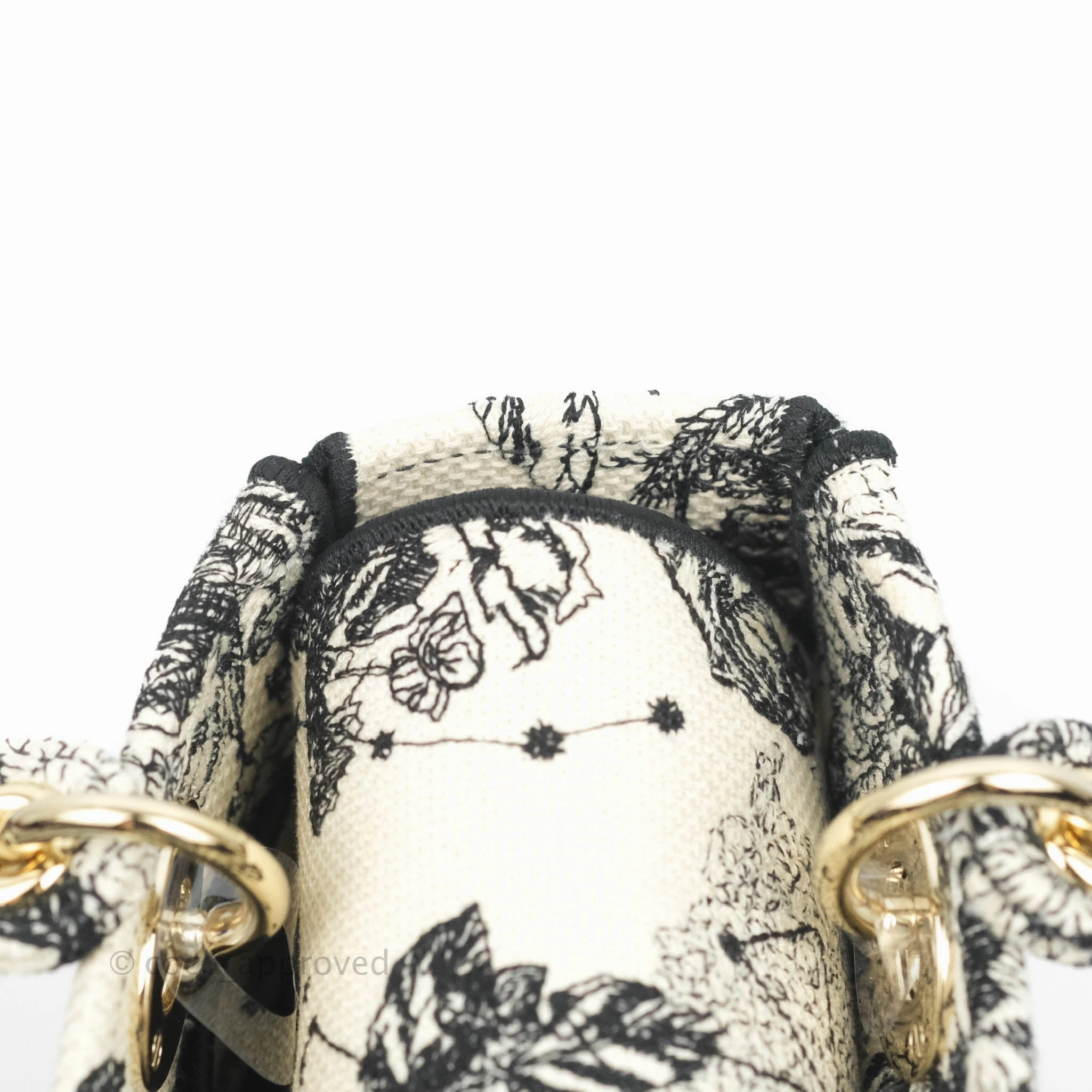 Christian Dior Medium Lady D-Lite Toile de Jouy Zodiac Embroidery Gold Hardware