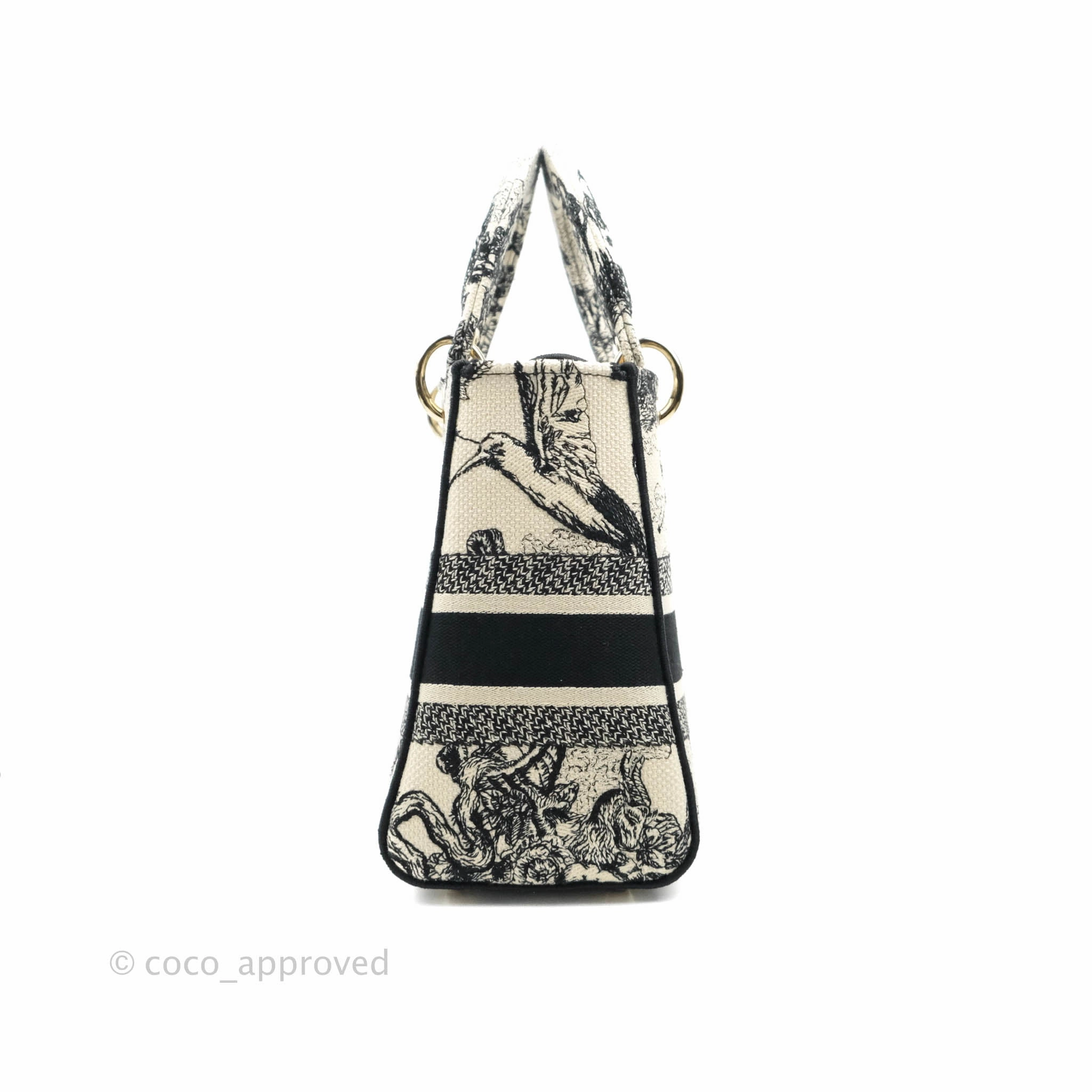 Christian Dior Medium Lady D-Lite Toile de Jouy Zodiac Embroidery Gold Hardware