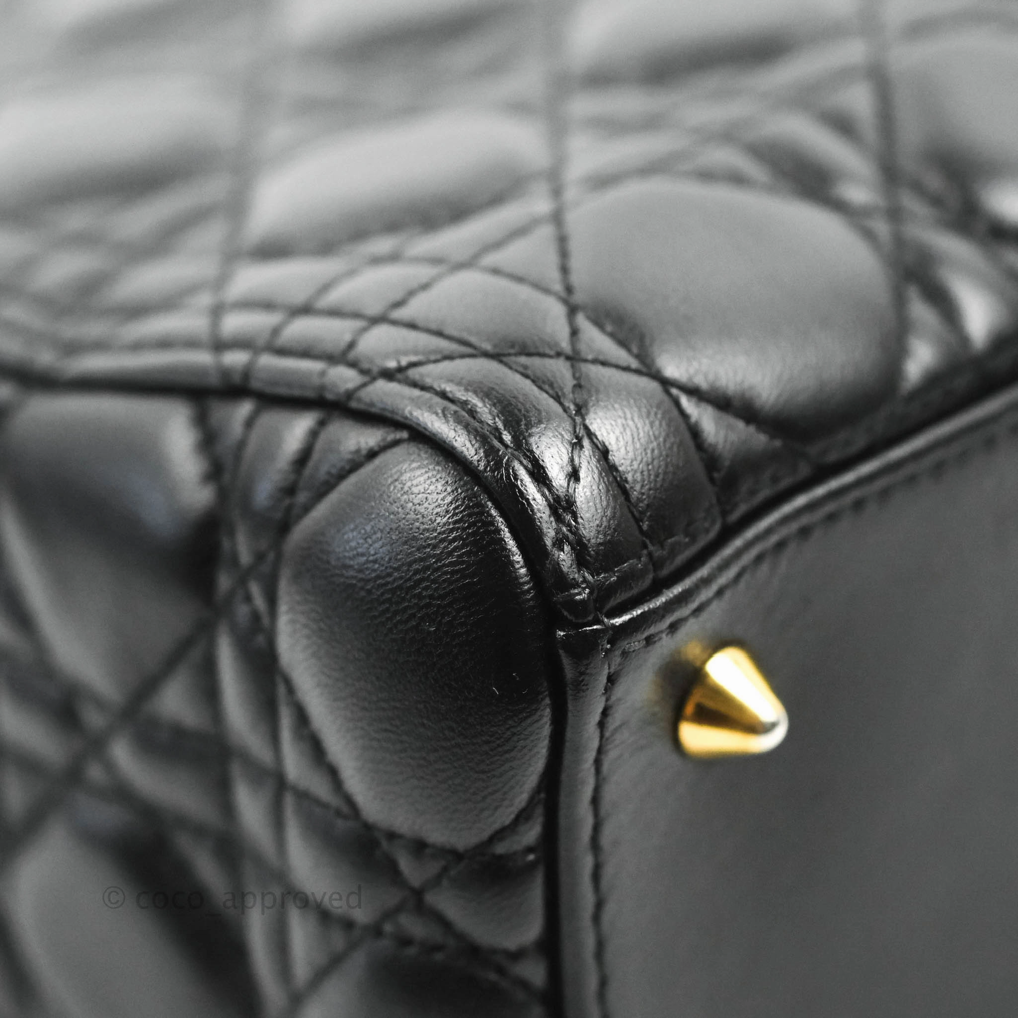 Christian Dior Medium Lady Dior Black Lambskin Gold Hardware