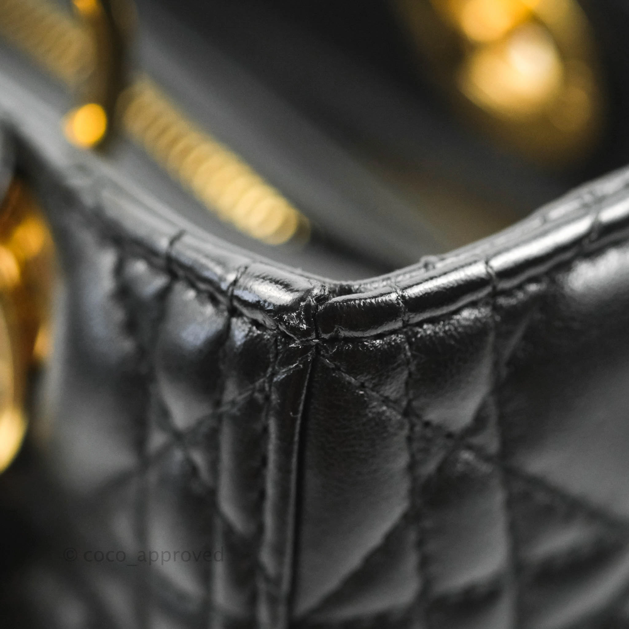 Christian Dior Medium Lady Dior Black Lambskin Gold Hardware
