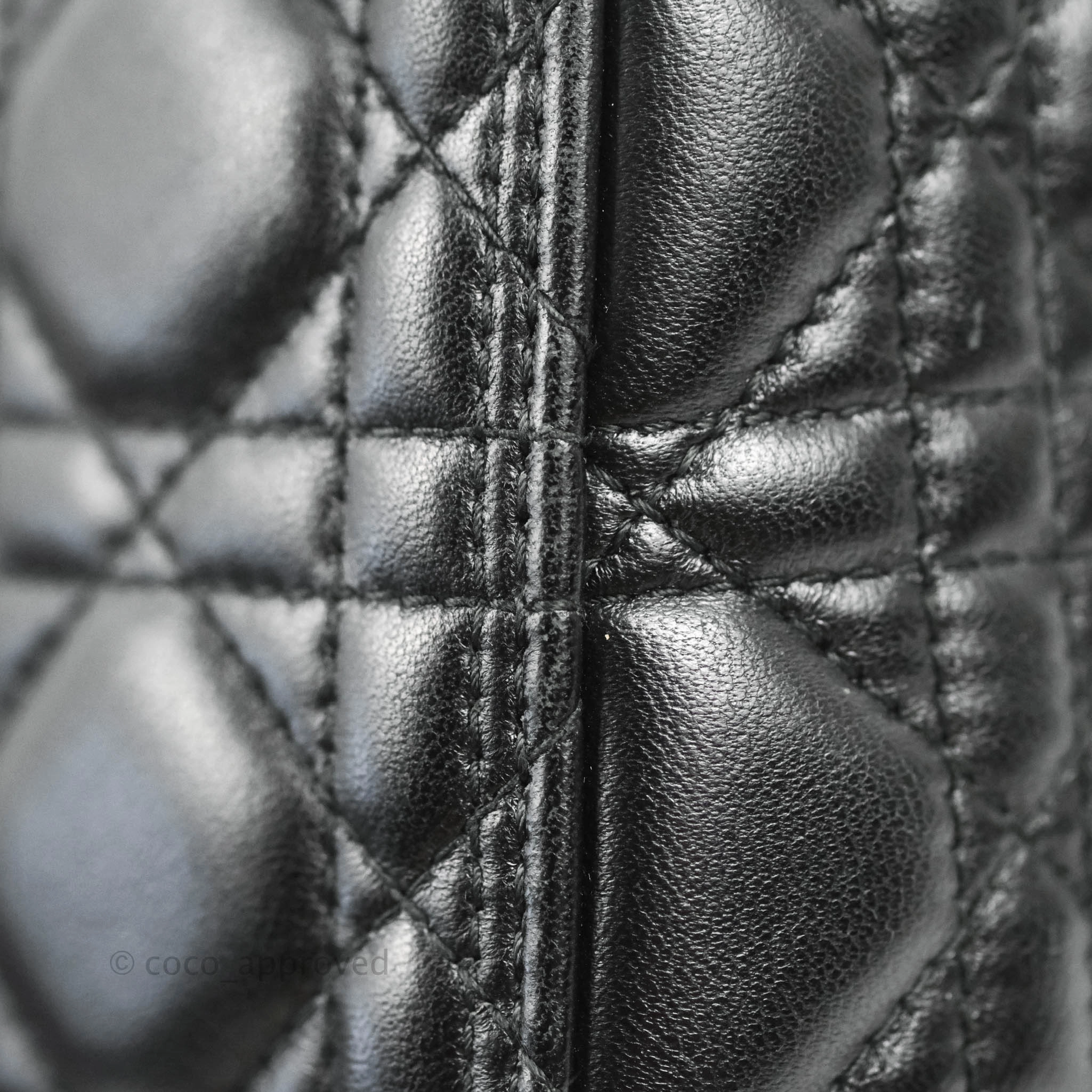 Christian Dior Medium Lady Dior Black Lambskin Gold Hardware