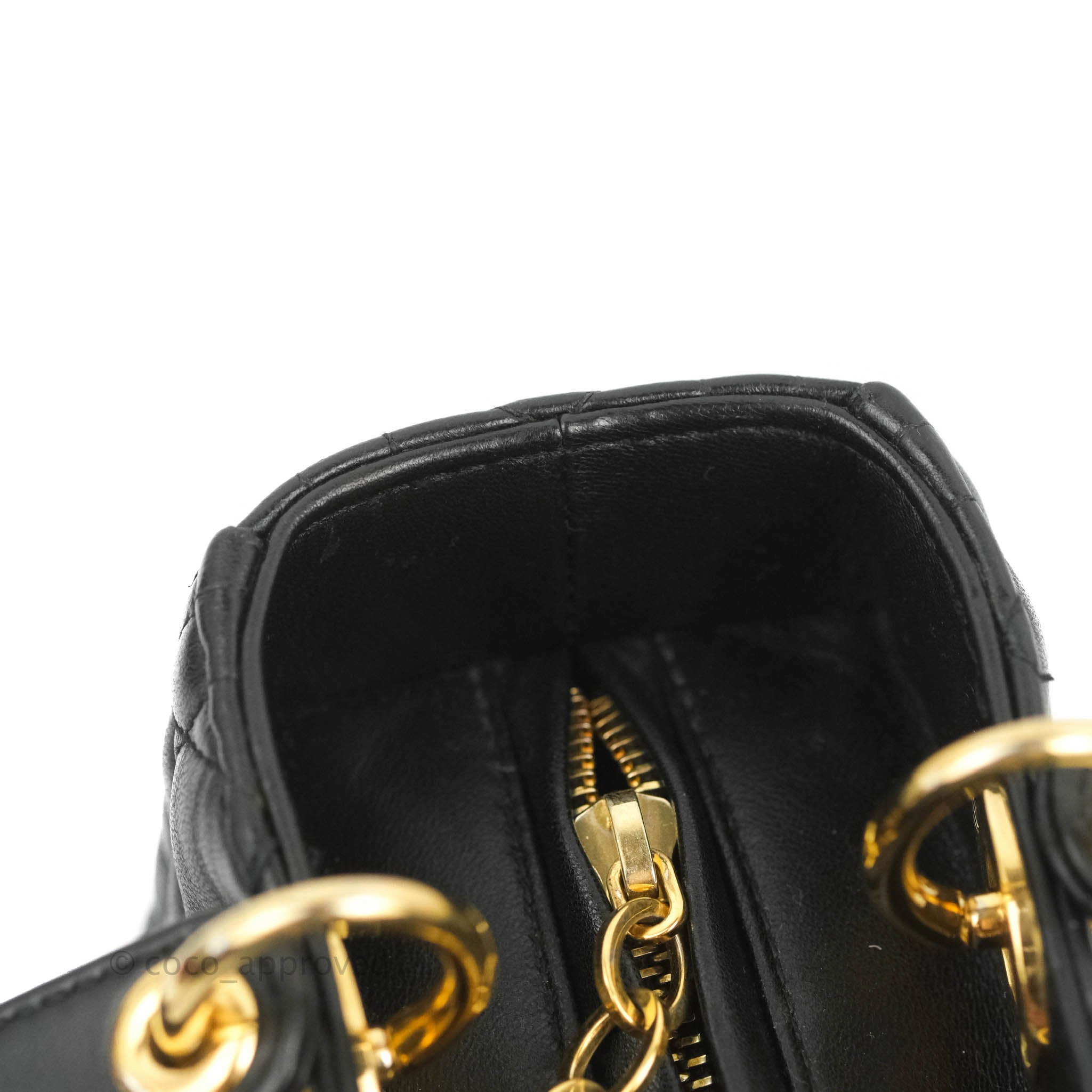 Christian Dior Medium Lady Dior Black Lambskin Gold Hardware