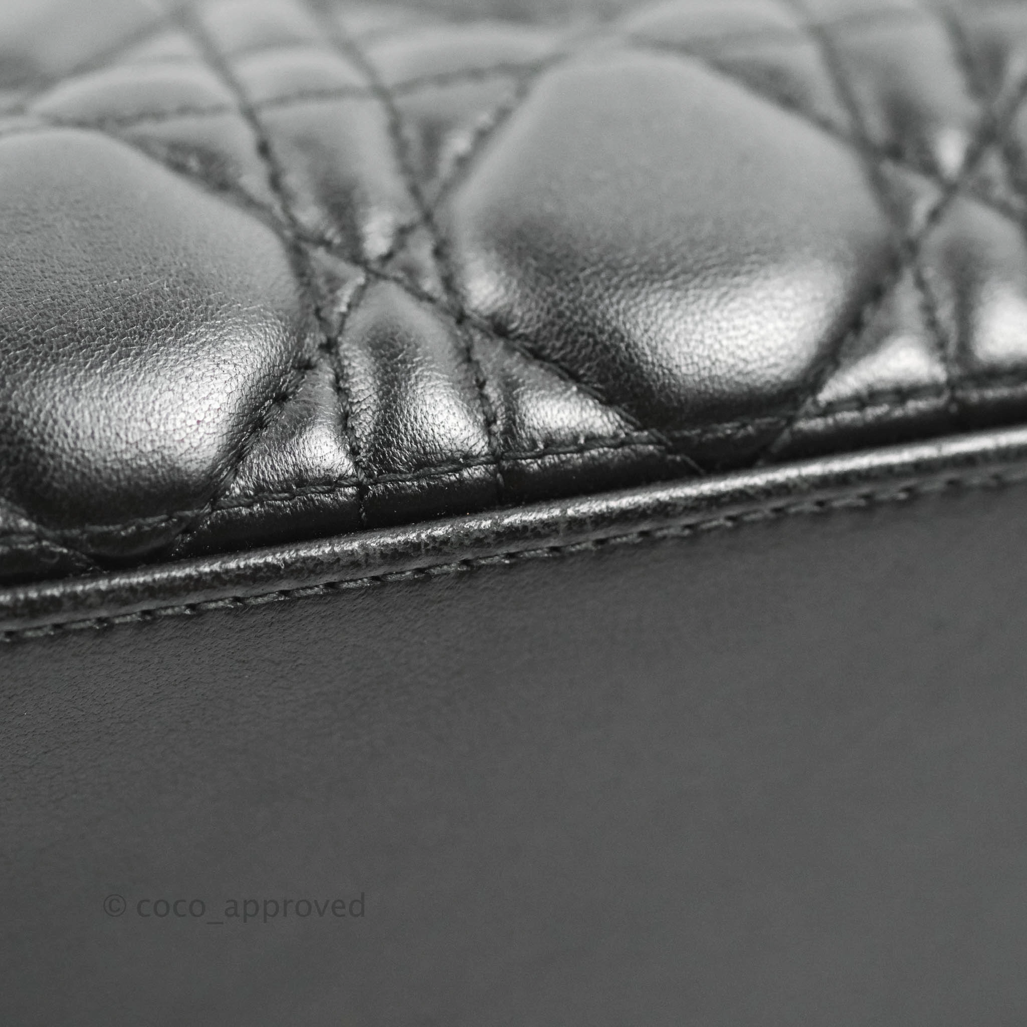 Christian Dior Medium Lady Dior Black Lambskin Gold Hardware