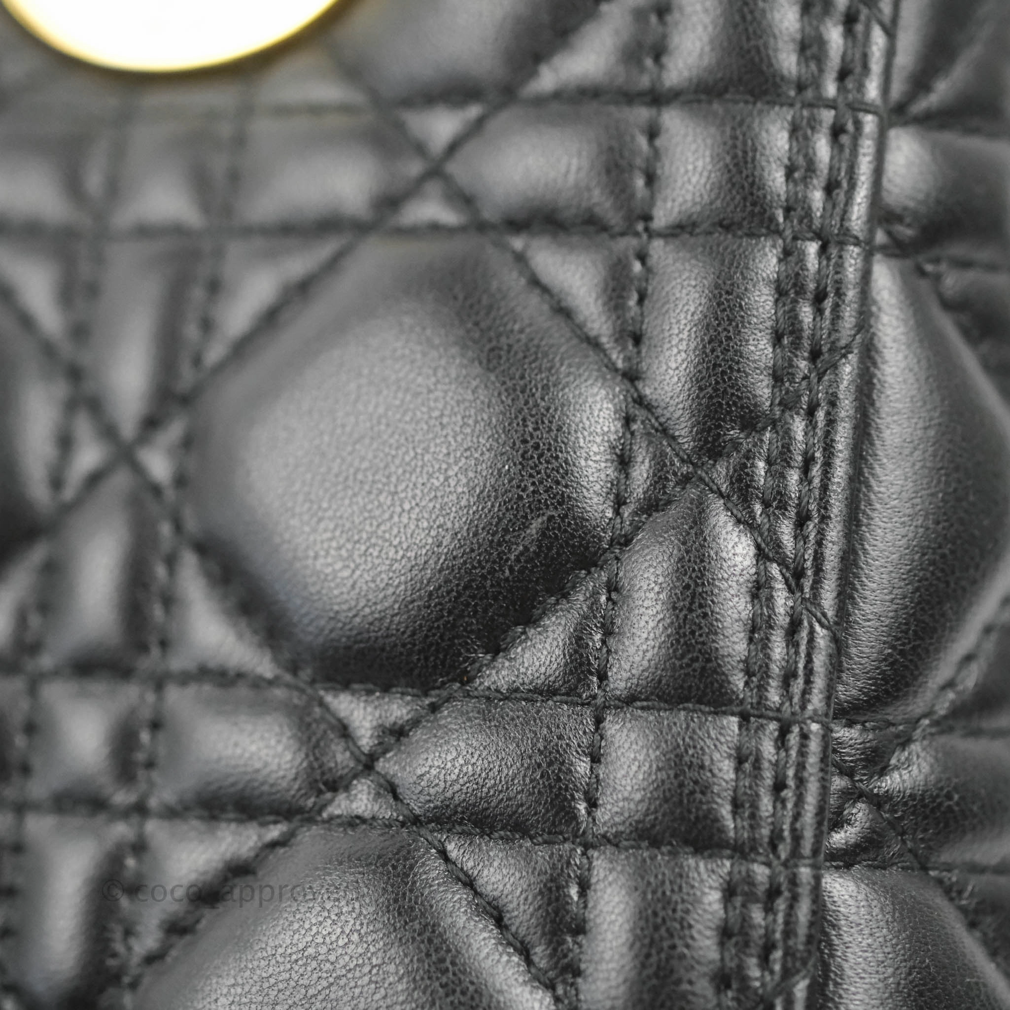 Christian Dior Medium Lady Dior Black Lambskin Gold Hardware
