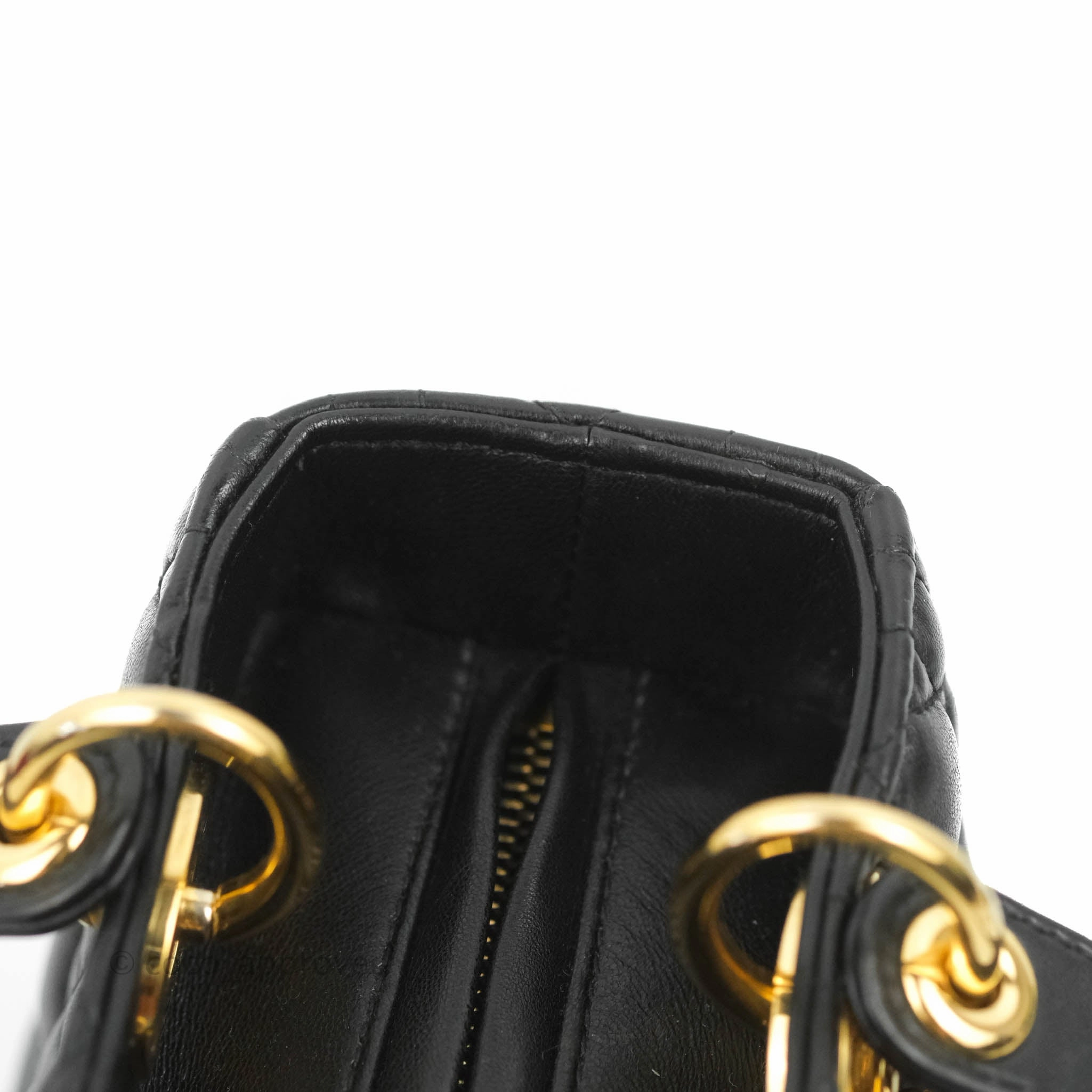 Christian Dior Medium Lady Dior Black Lambskin Gold Hardware