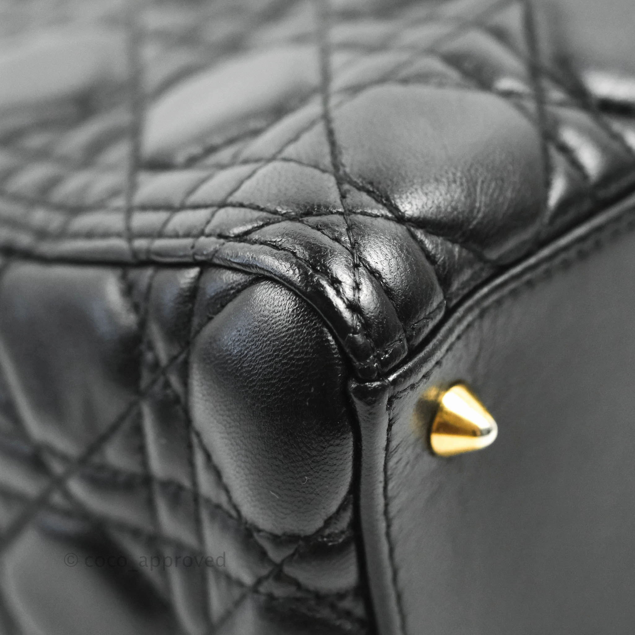Christian Dior Medium Lady Dior Black Lambskin Gold Hardware