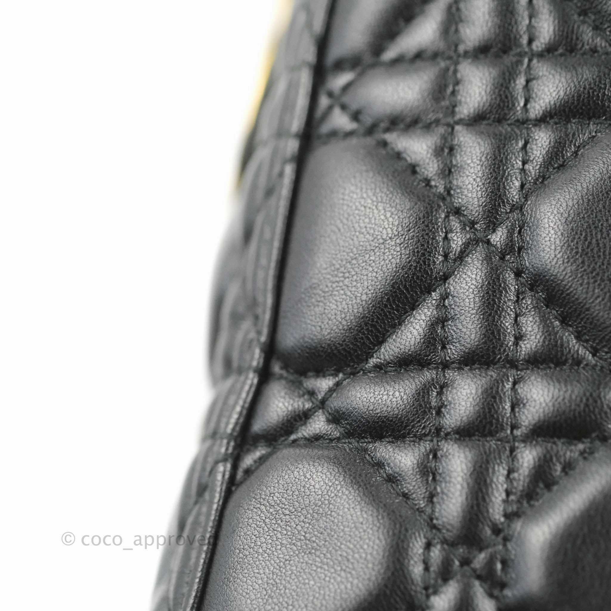 Christian Dior Medium Lady Dior Black Lambskin Gold Hardware