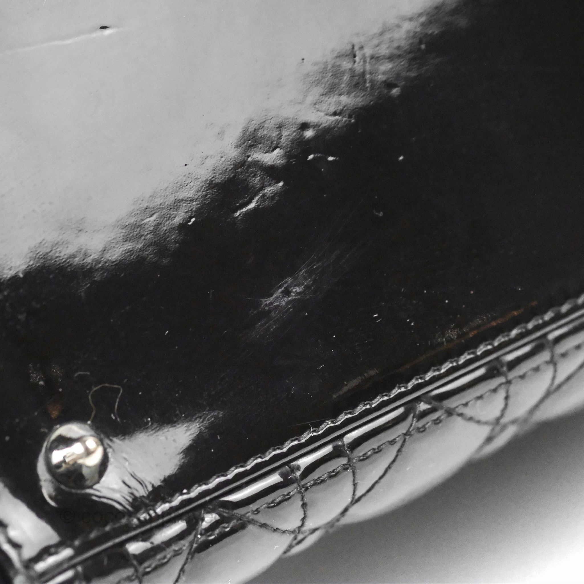 Christian Dior Medium Lady Dior Black Patent Silver Hardware