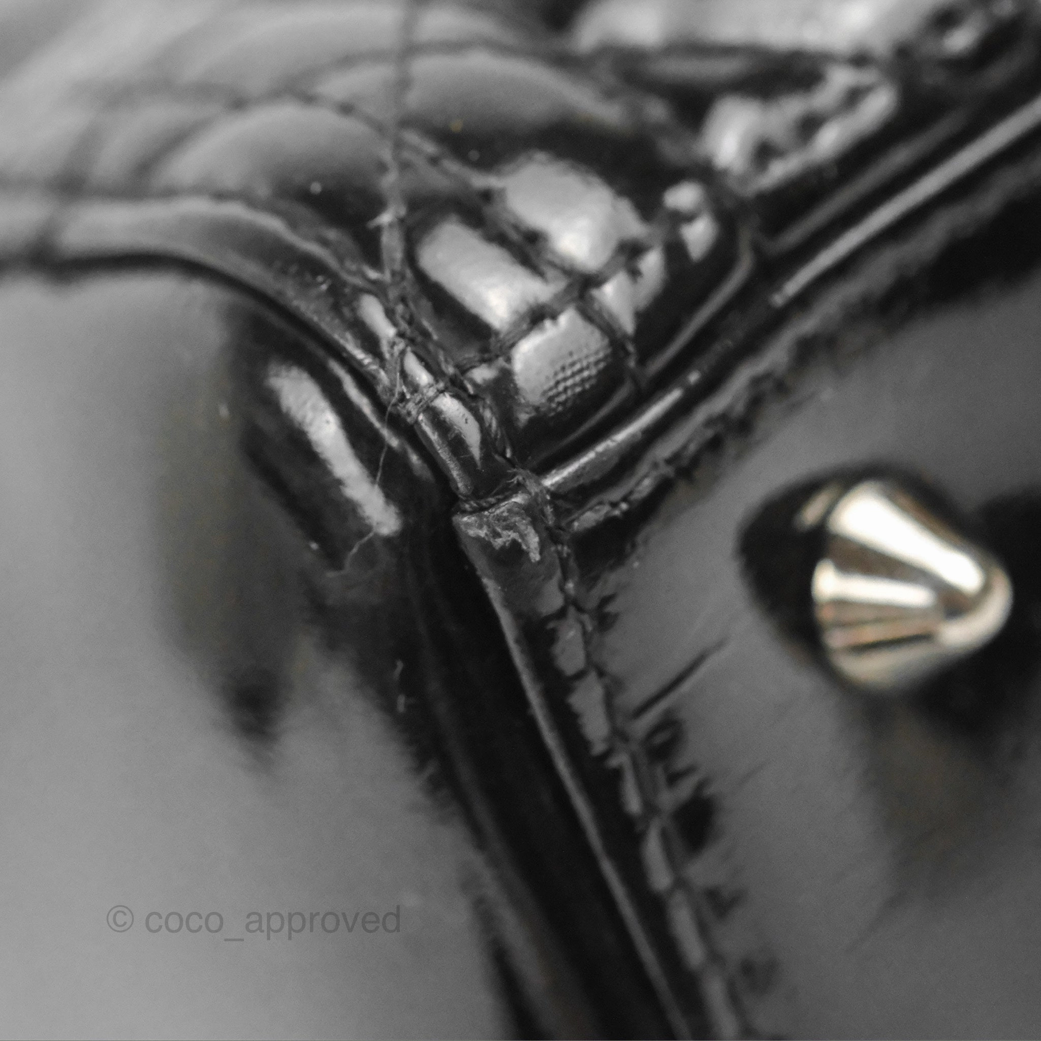 Christian Dior Medium Lady Dior Black Patent Silver Hardware