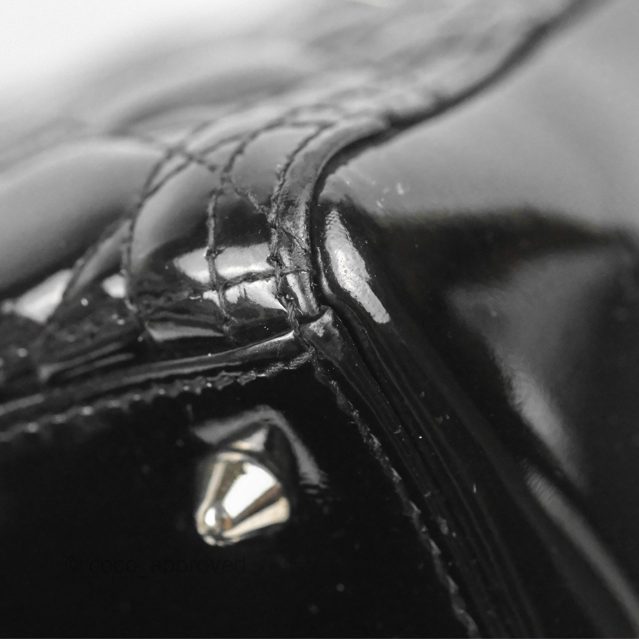 Christian Dior Medium Lady Dior Black Patent Silver Hardware