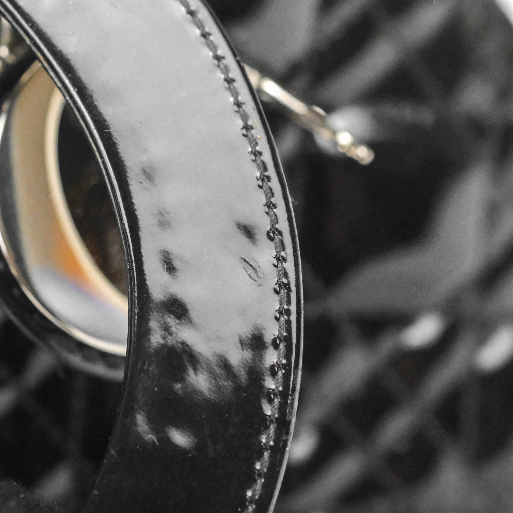 Christian Dior Medium Lady Dior Black Patent Silver Hardware