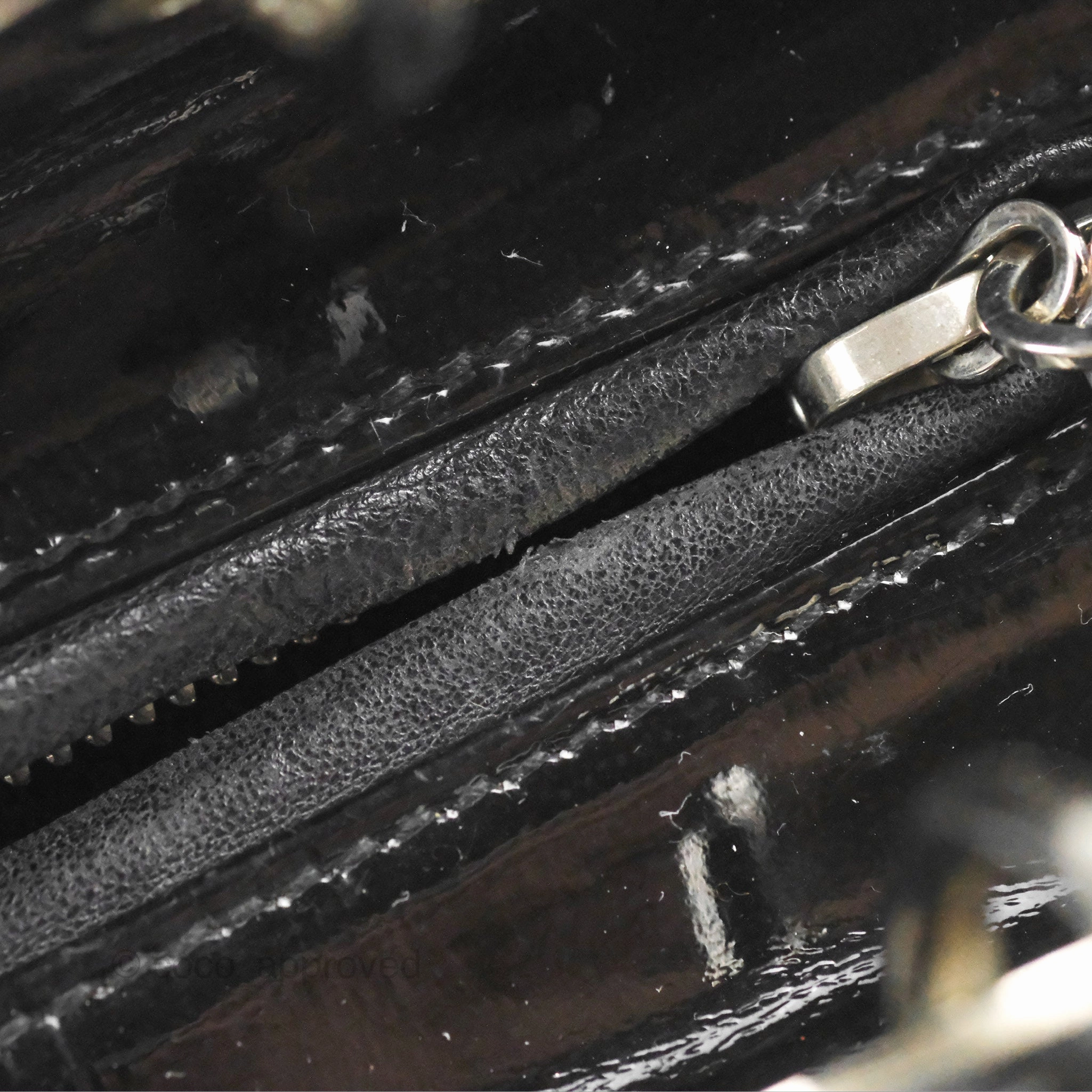 Christian Dior Medium Lady Dior Black Patent Silver Hardware