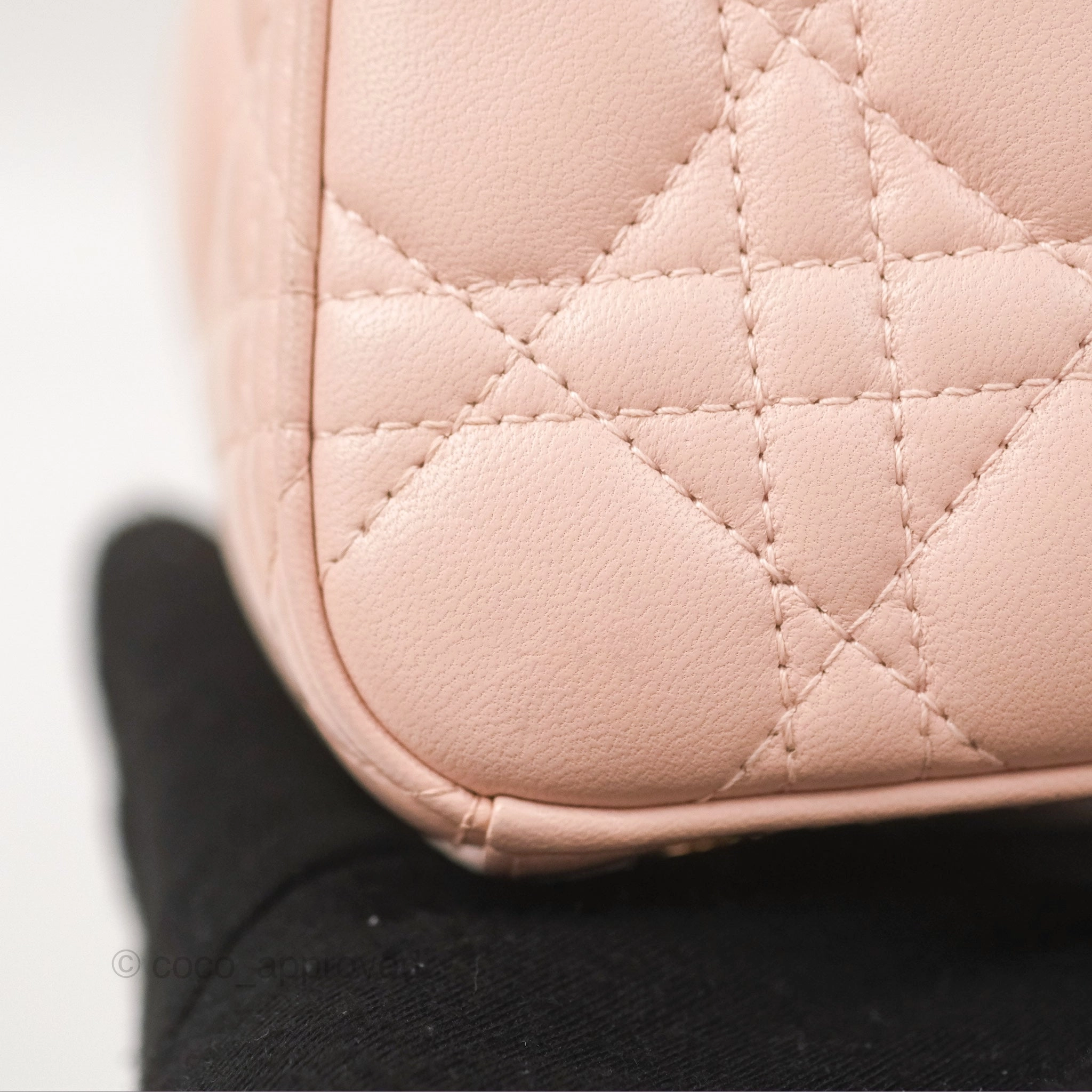 Christian Dior Medium Lady Dior Cannage Light Pink Lambskin Gold Hardware
