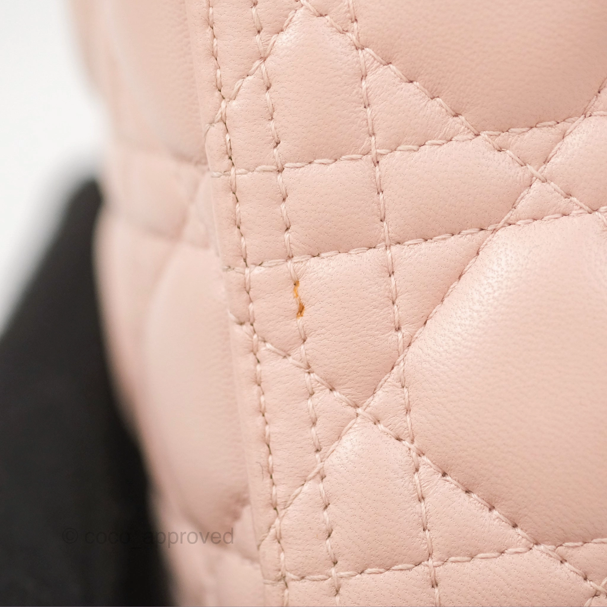 Christian Dior Medium Lady Dior Cannage Light Pink Lambskin Gold Hardware