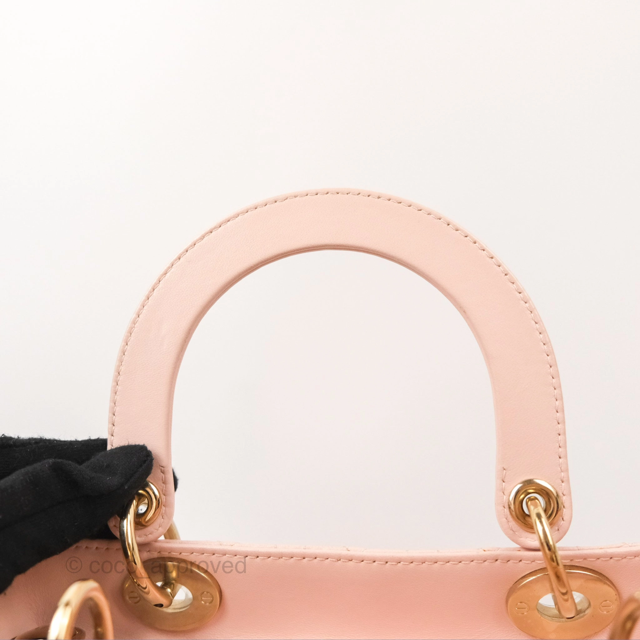 Christian Dior Medium Lady Dior Cannage Light Pink Lambskin Gold Hardware