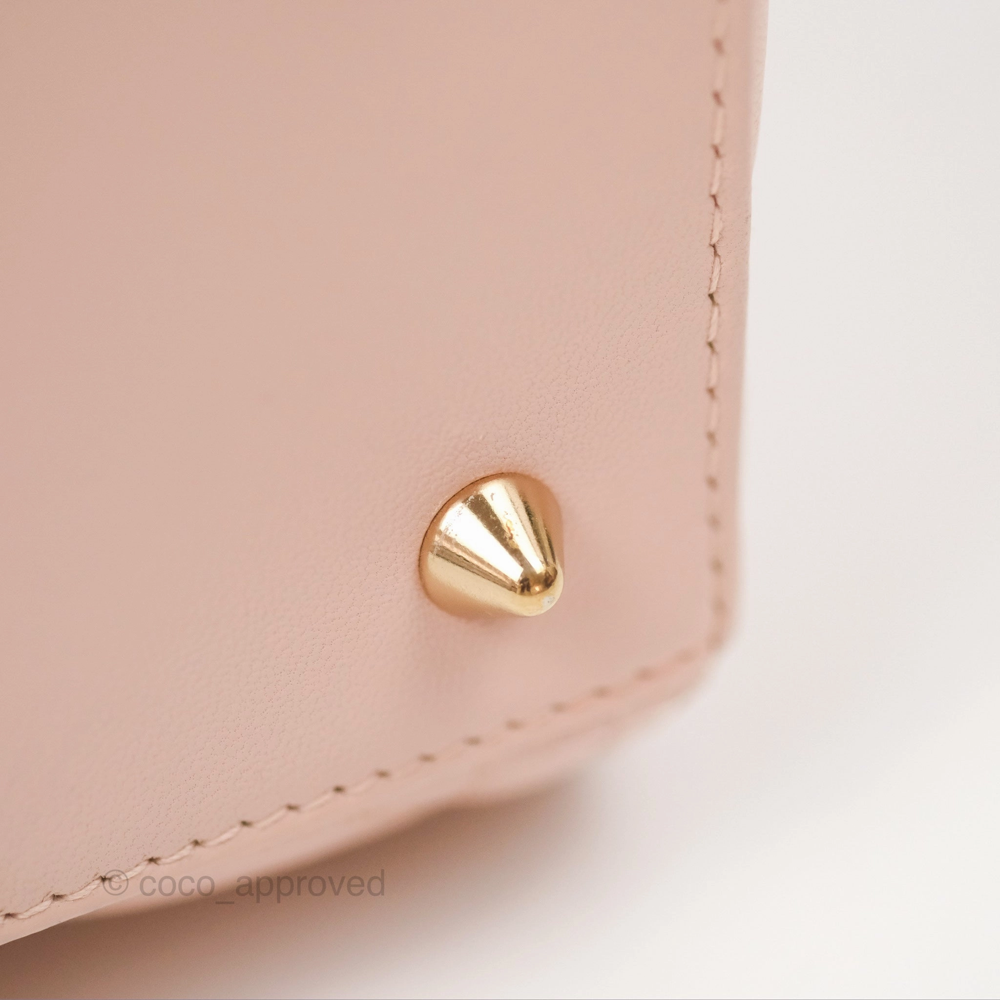 Christian Dior Medium Lady Dior Cannage Light Pink Lambskin Gold Hardware