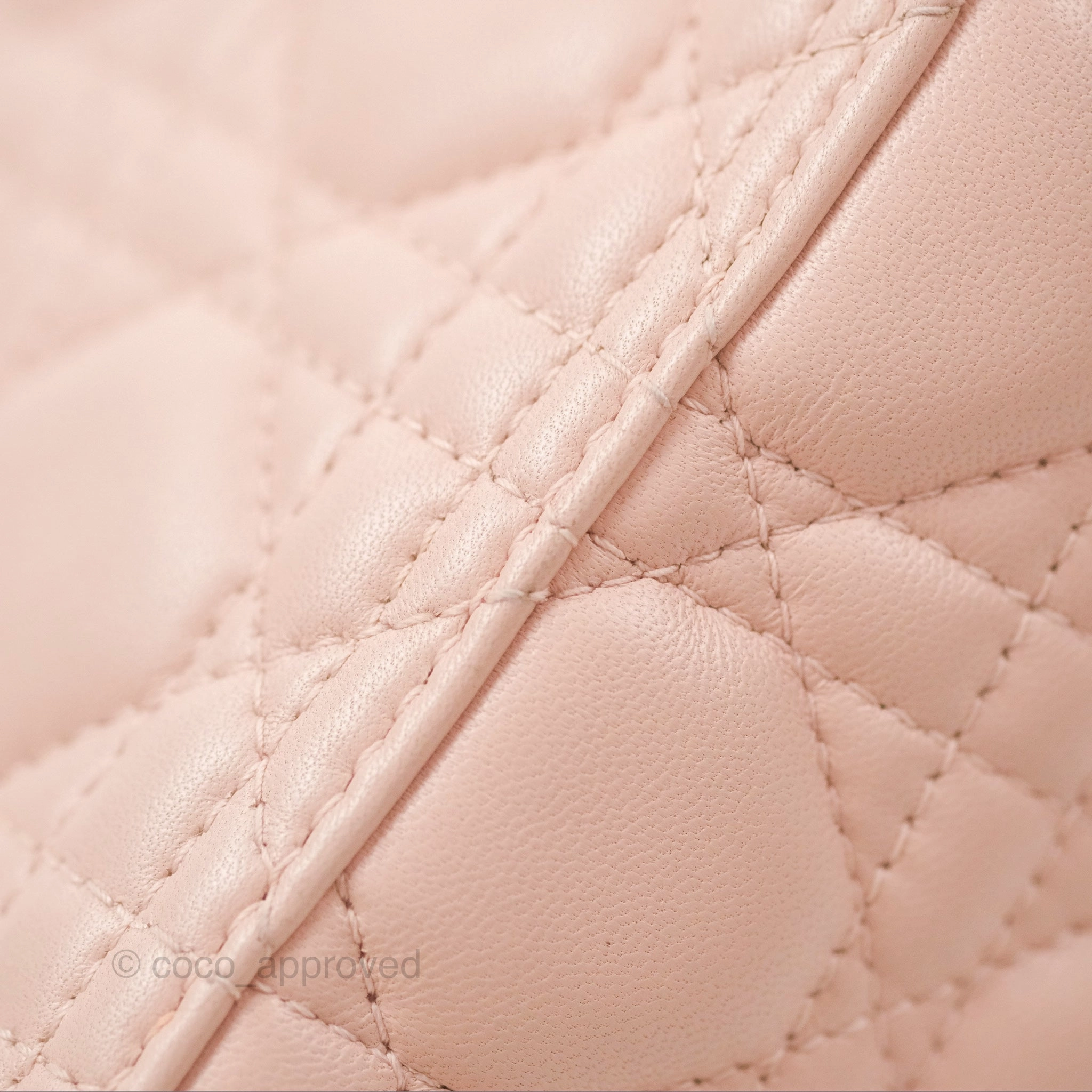 Christian Dior Medium Lady Dior Cannage Light Pink Lambskin Gold Hardware