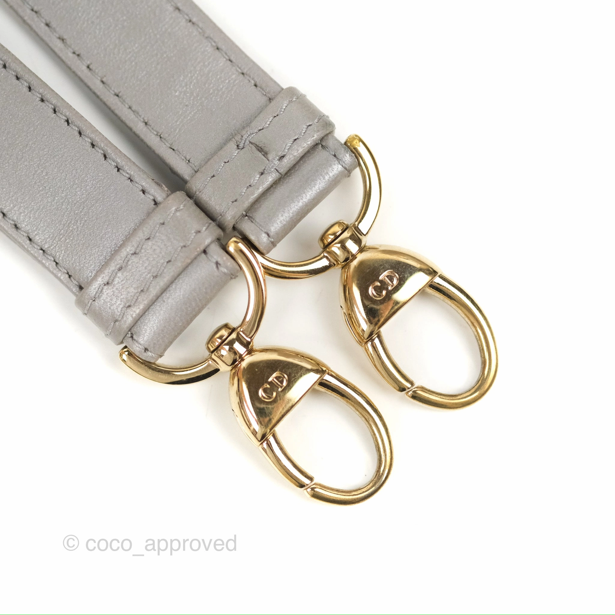 Christian Dior Medium Lady Dior Grey Lambskin Gold Hardware Fox Charm