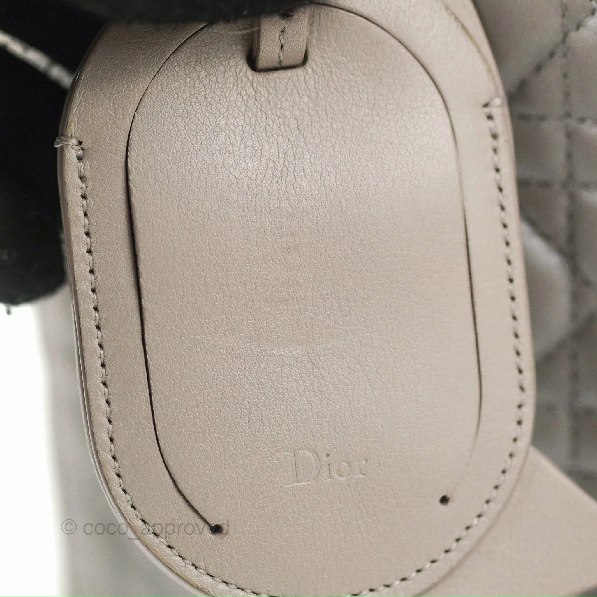 Christian Dior Medium Lady Dior Grey Lambskin Gold Hardware Fox Charm