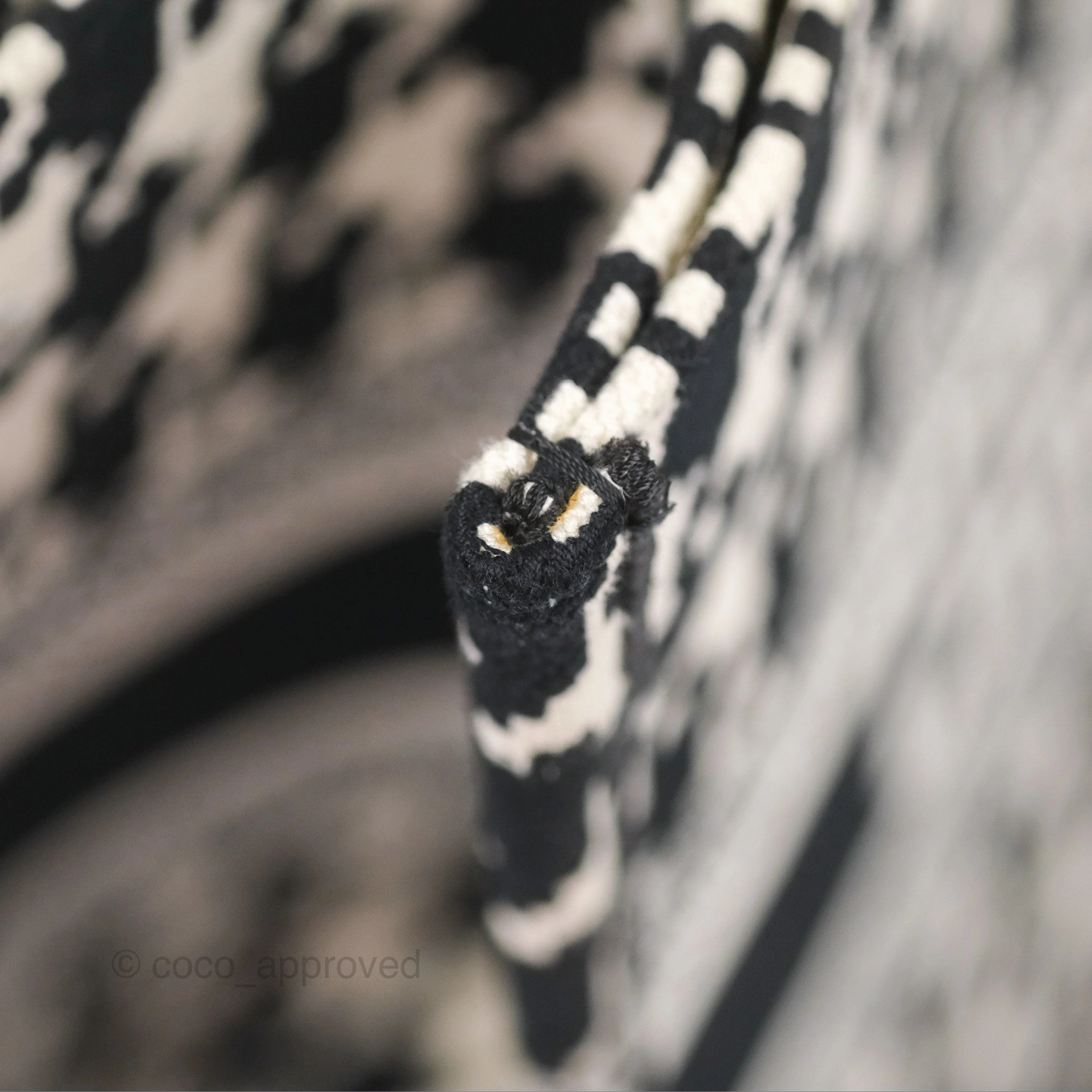 Christian Dior Medium(Old Small)Book Tote Houndstooth Embroidery Black/White