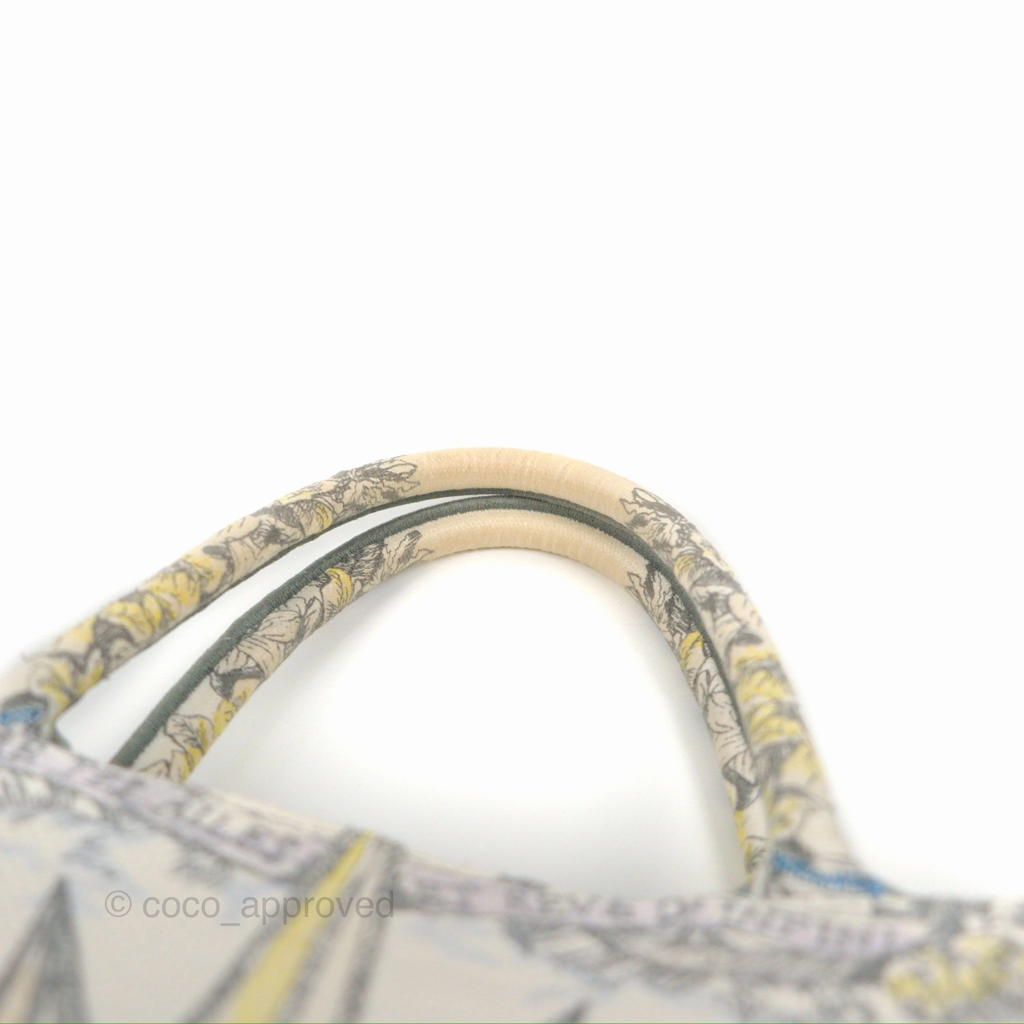 Christian Dior Medium(Old Small) Book Tote White Multicolor Rve d'Infini Embroidery