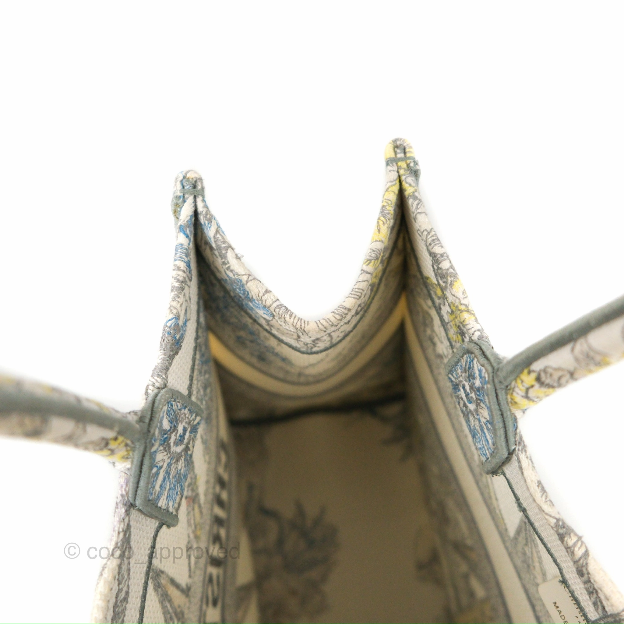 Christian Dior Medium(Old Small) Book Tote White Multicolor Rve d'Infini Embroidery