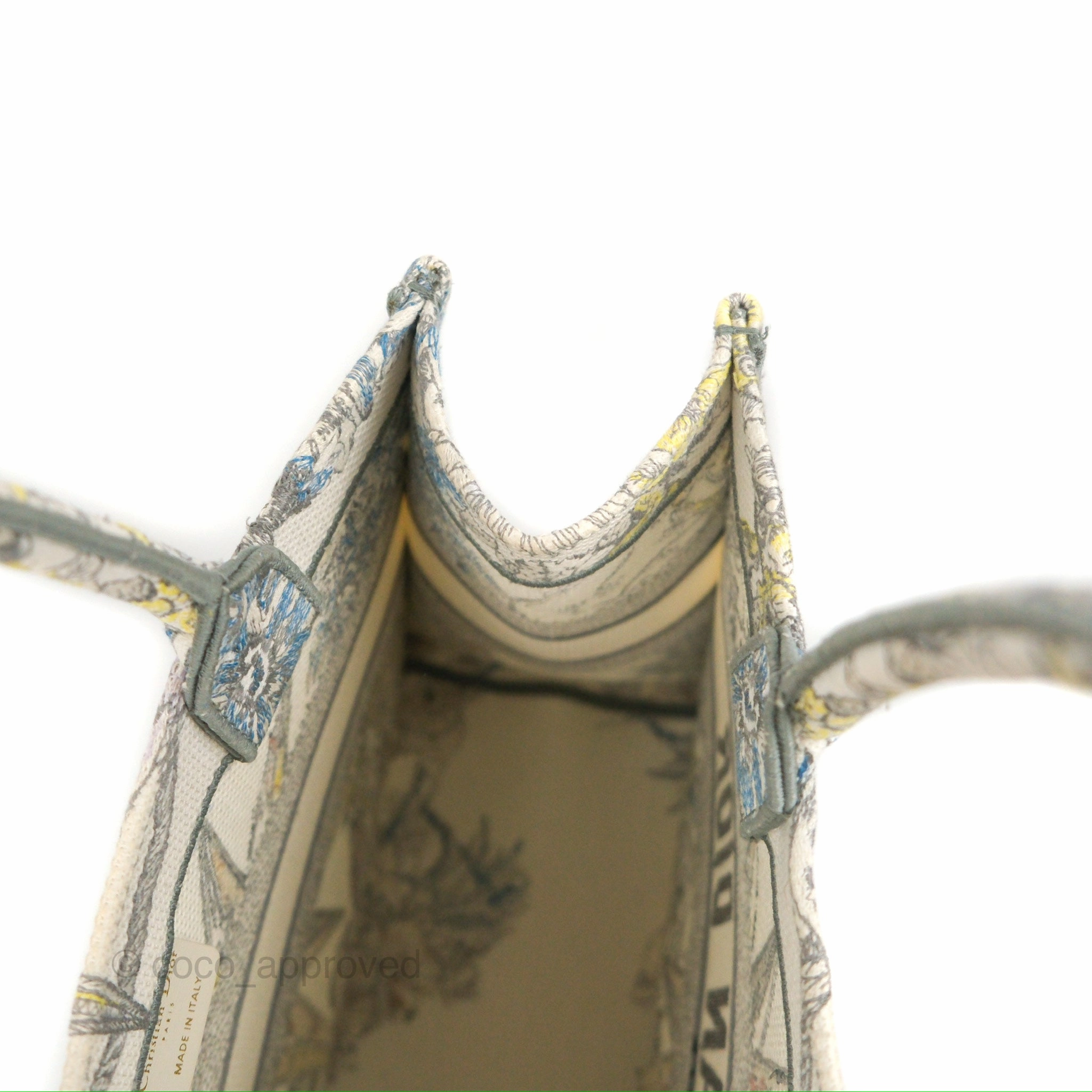 Christian Dior Medium(Old Small) Book Tote White Multicolor Rve d'Infini Embroidery