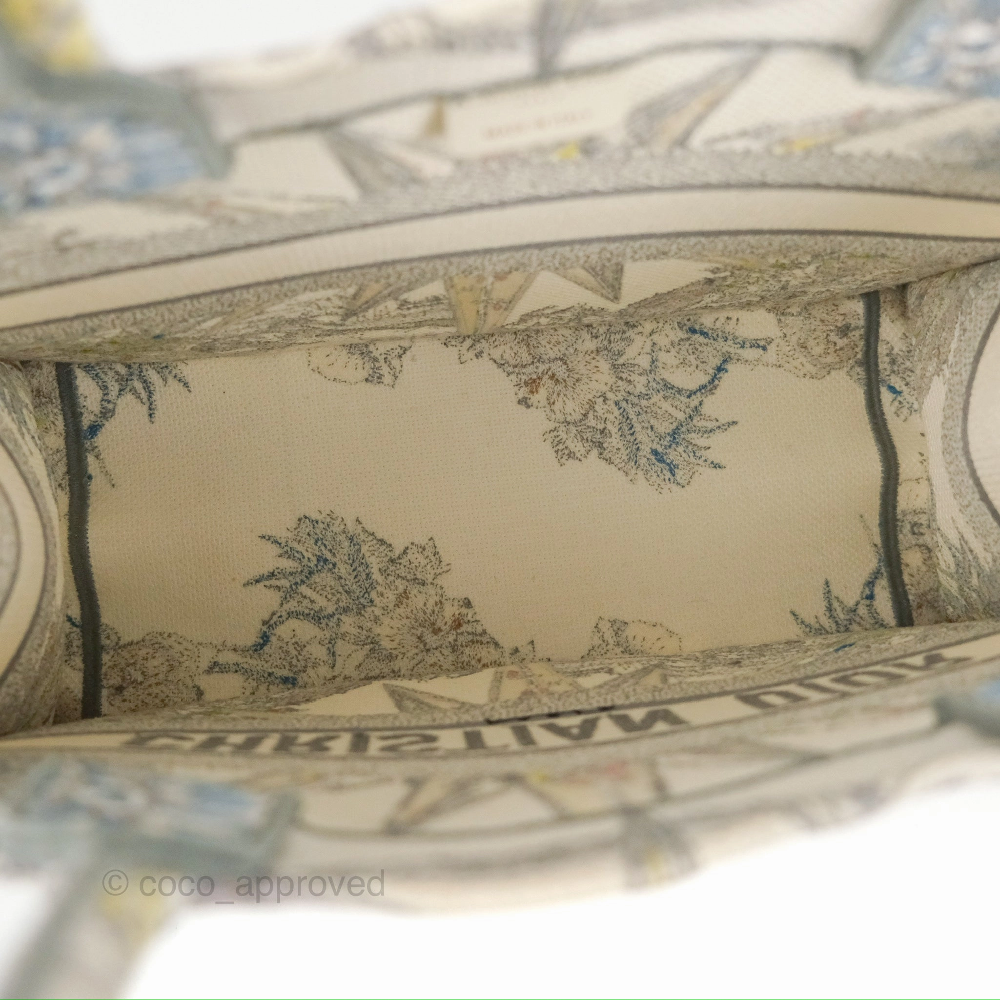 Christian Dior Medium(Old Small) Book Tote White Multicolor Rve d'Infini Embroidery
