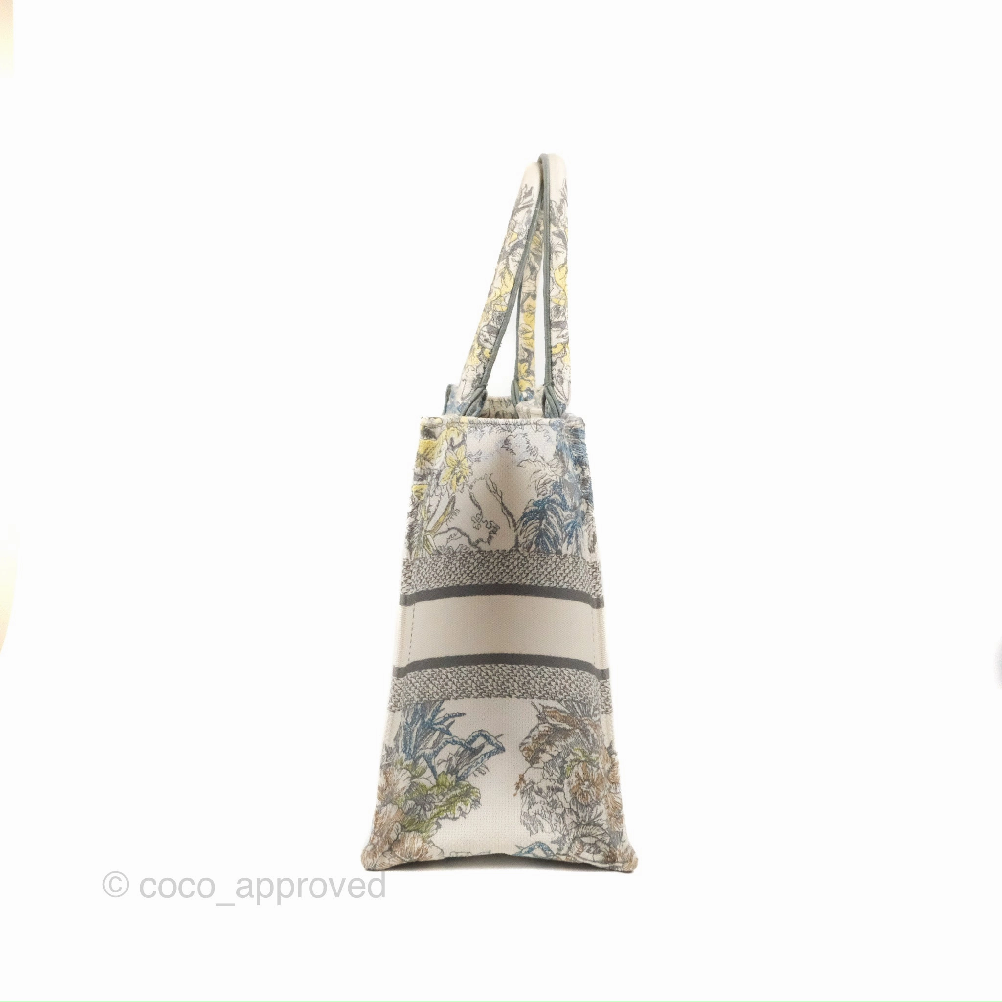 Christian Dior Medium(Old Small) Book Tote White Multicolor Rve d'Infini Embroidery