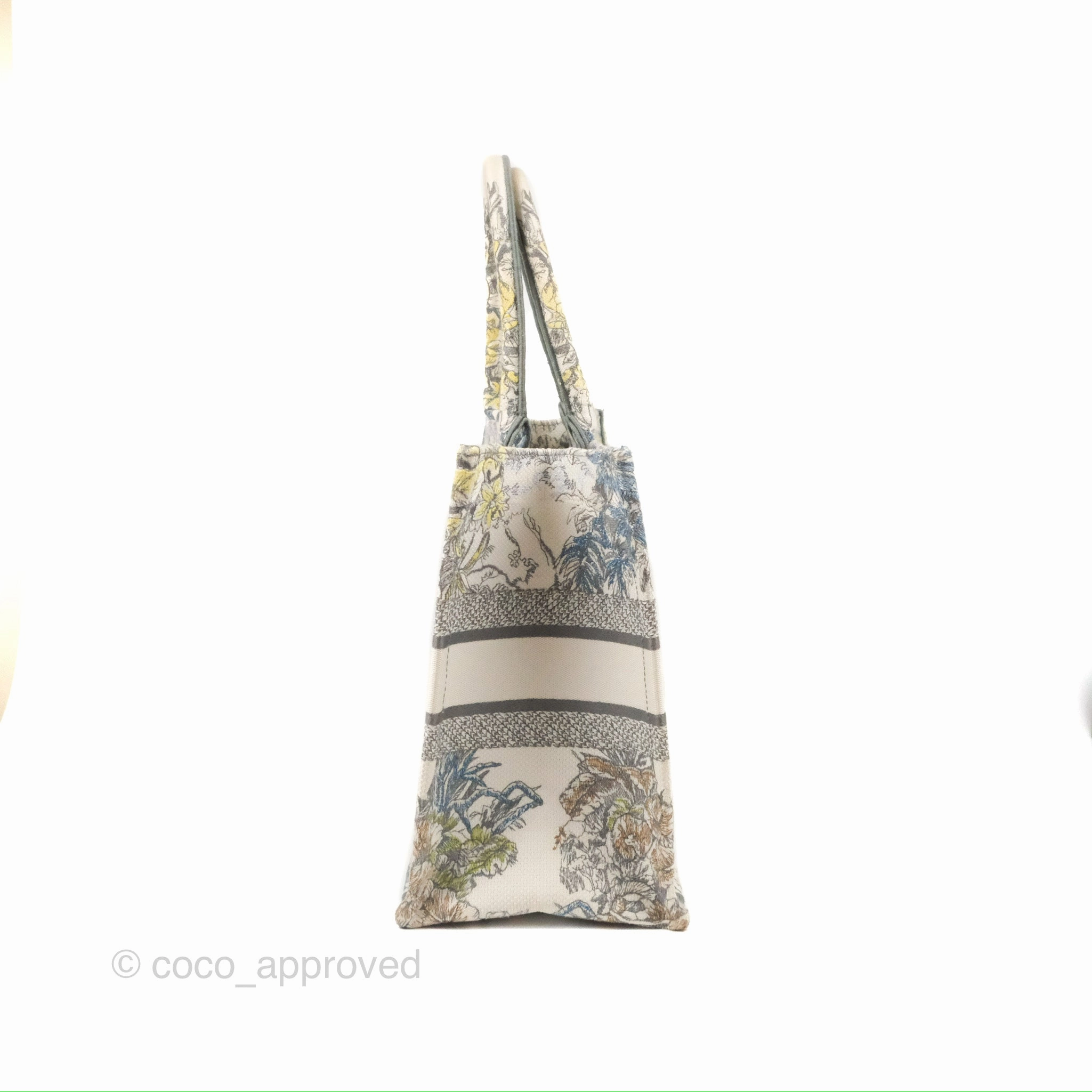 Christian Dior Medium(Old Small) Book Tote White Multicolor Rve d'Infini Embroidery
