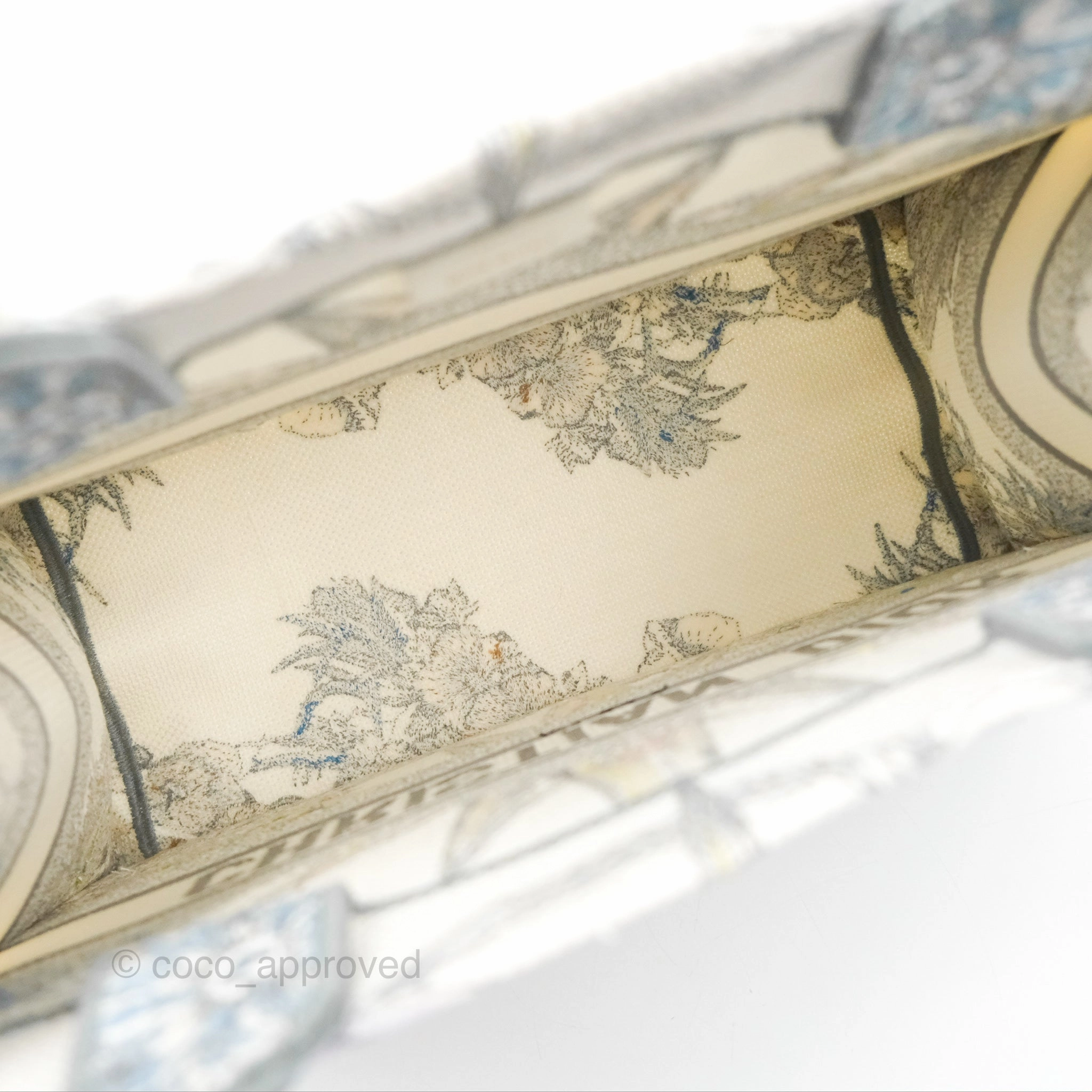 Christian Dior Medium(Old Small) Book Tote White Multicolor Rve d'Infini Embroidery