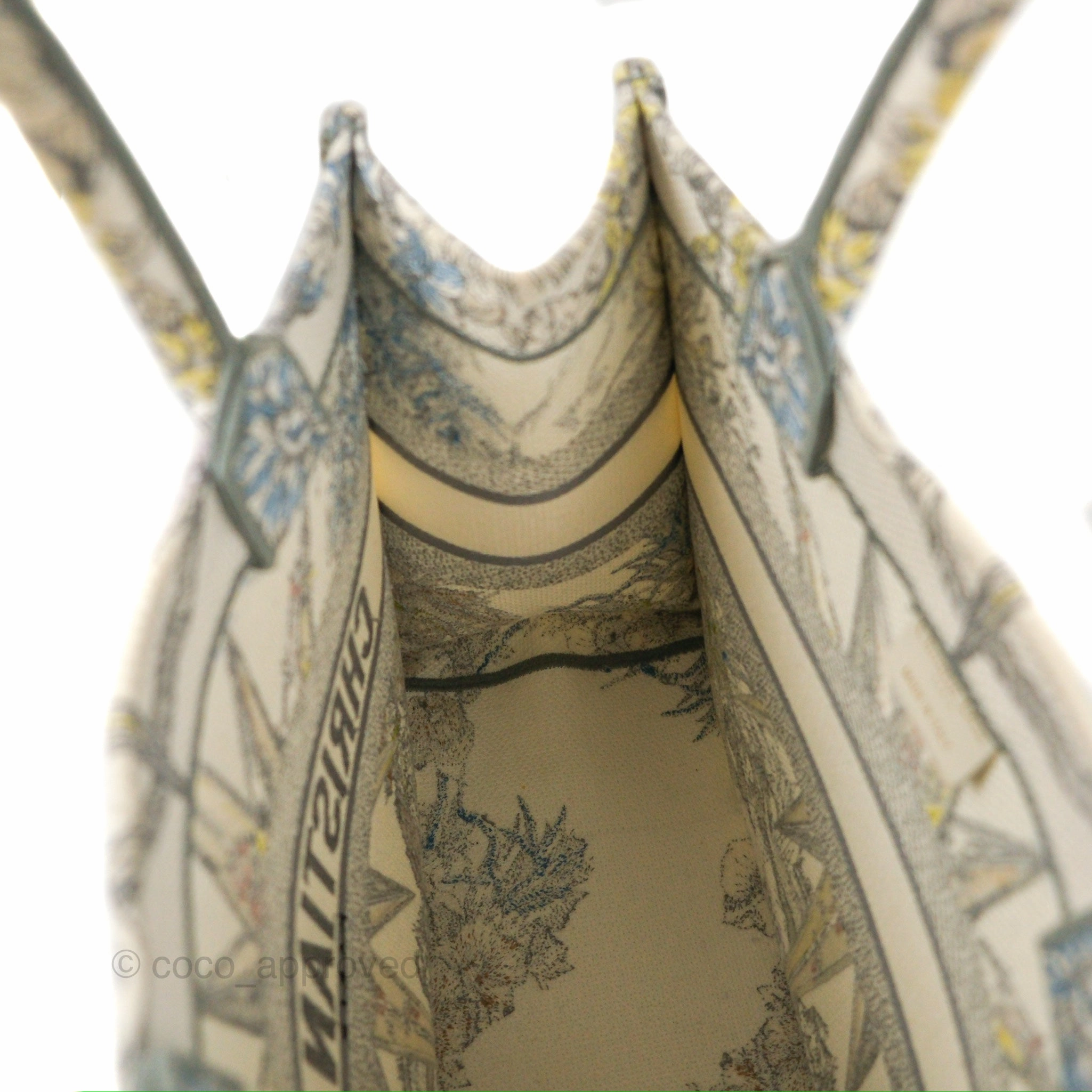 Christian Dior Medium(Old Small) Book Tote White Multicolor Rve d'Infini Embroidery