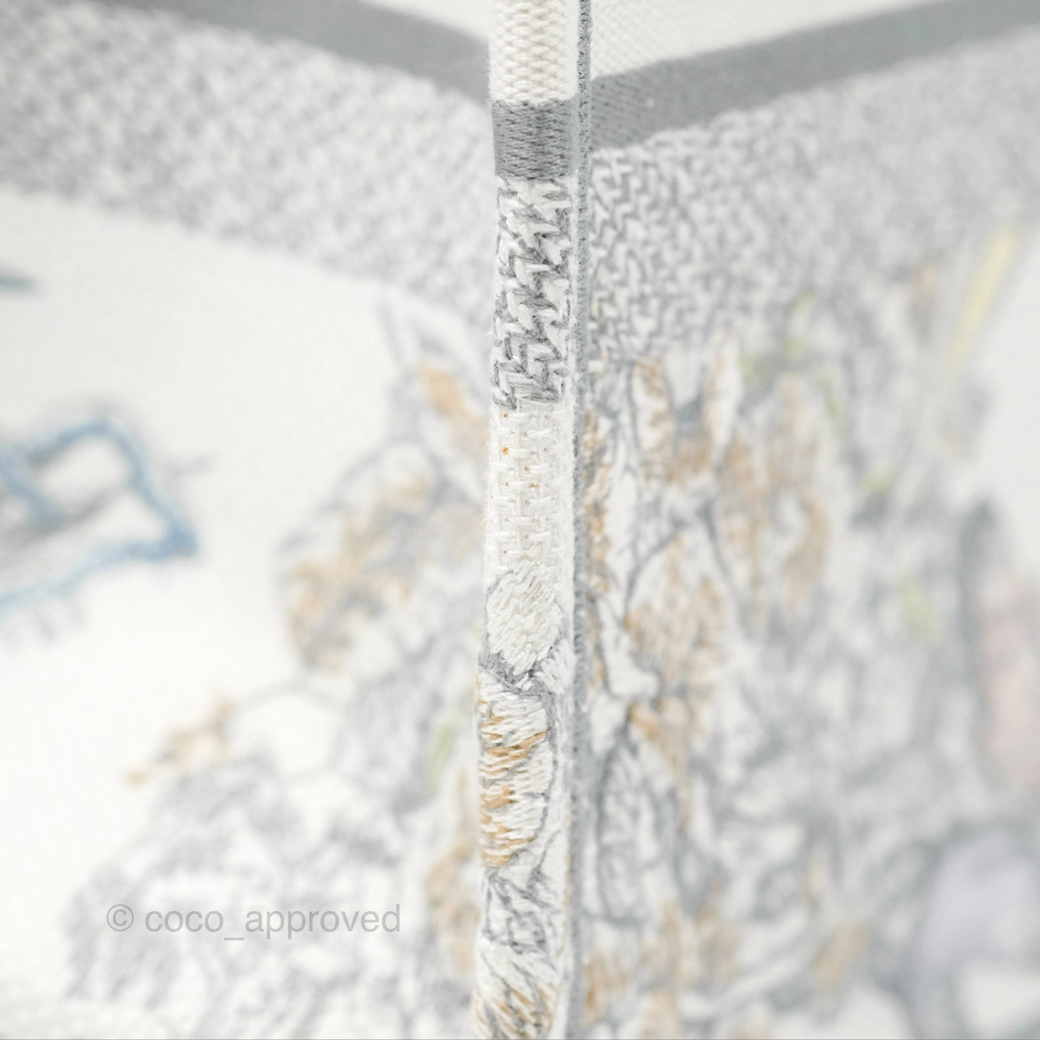 Christian Dior Medium(Old Small) Book Tote White Multicolor Rve d'Infini Embroidery