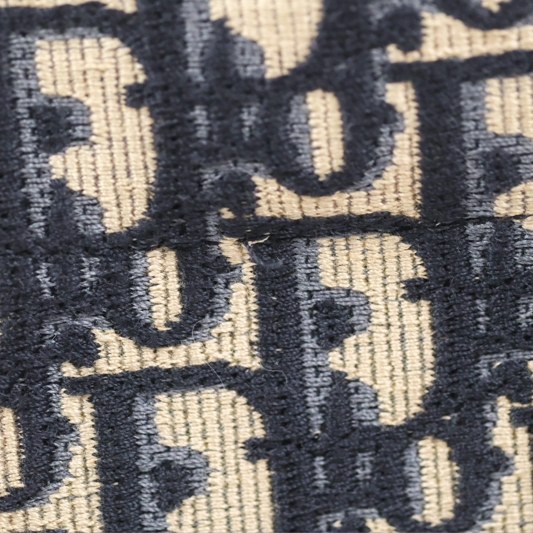 Christian Dior Medium (Old Small) Dior Navy Oblique Embroidery Canvas Book Tote