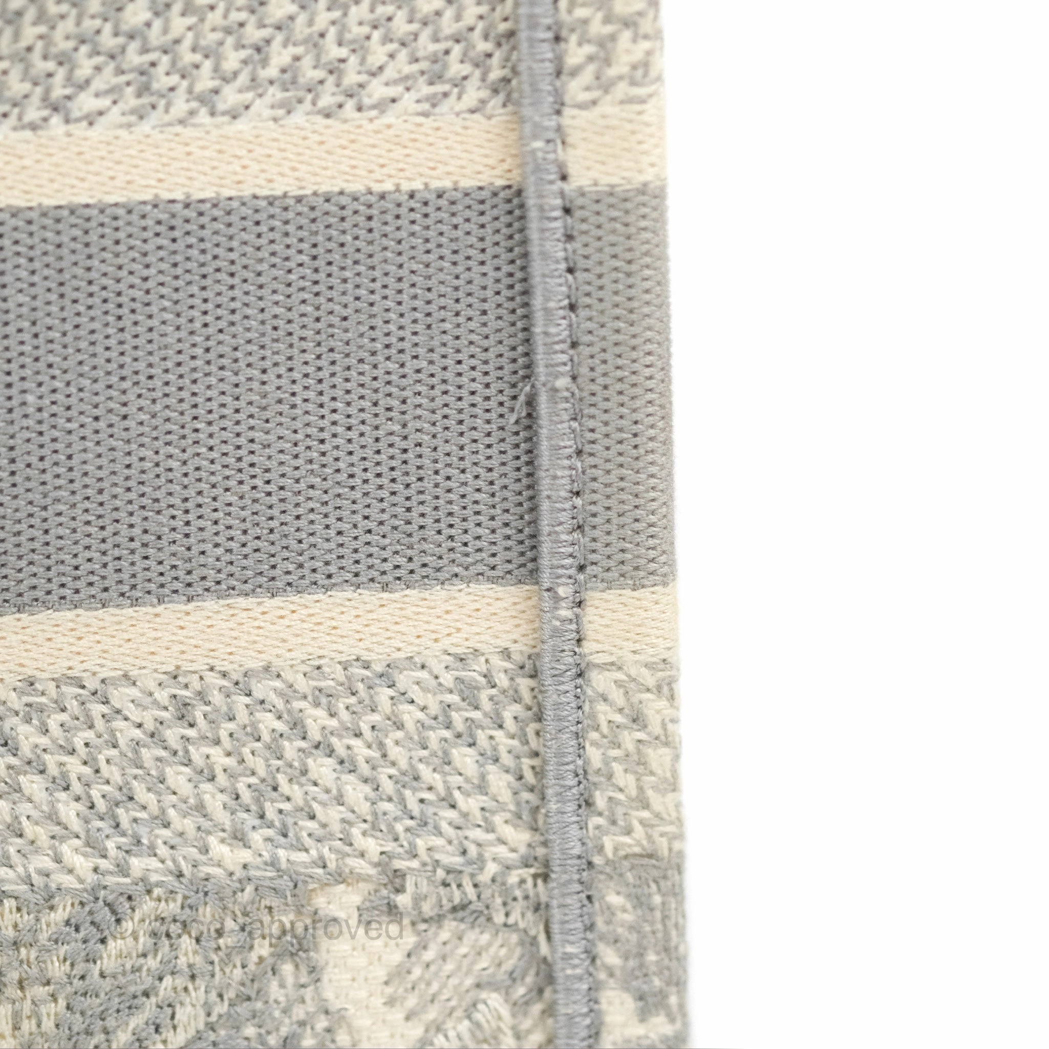 Christian Dior Medium (Old Small) Embroidered Toile De Jouy Light Grey Canvas Book Tote