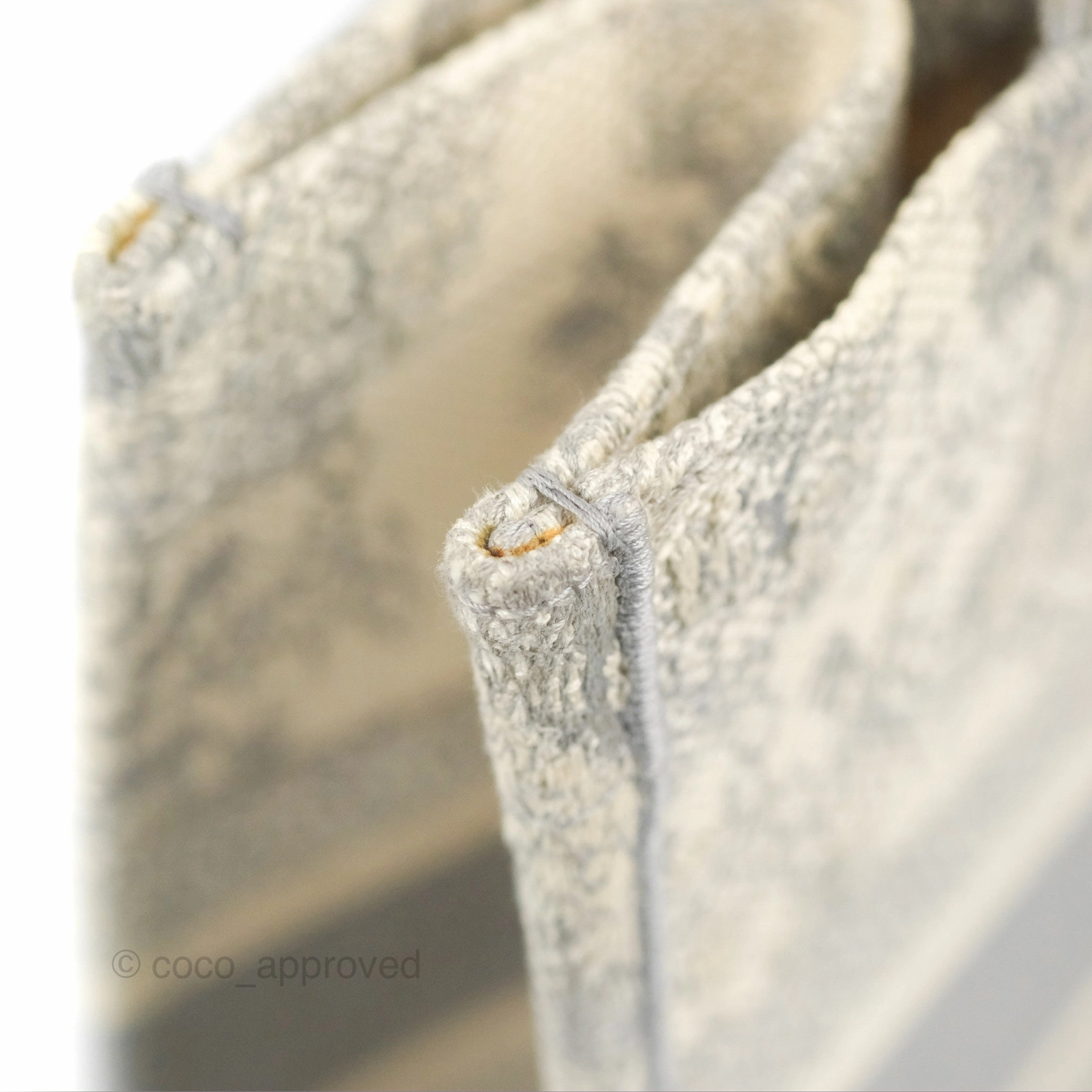 Christian Dior Medium (Old Small) Embroidered Toile De Jouy Light Grey Canvas Book Tote